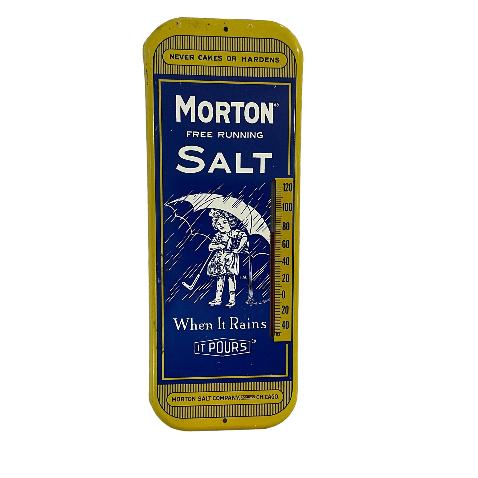 Morton Salt Metal Advertising Thermometer (1 of 2)