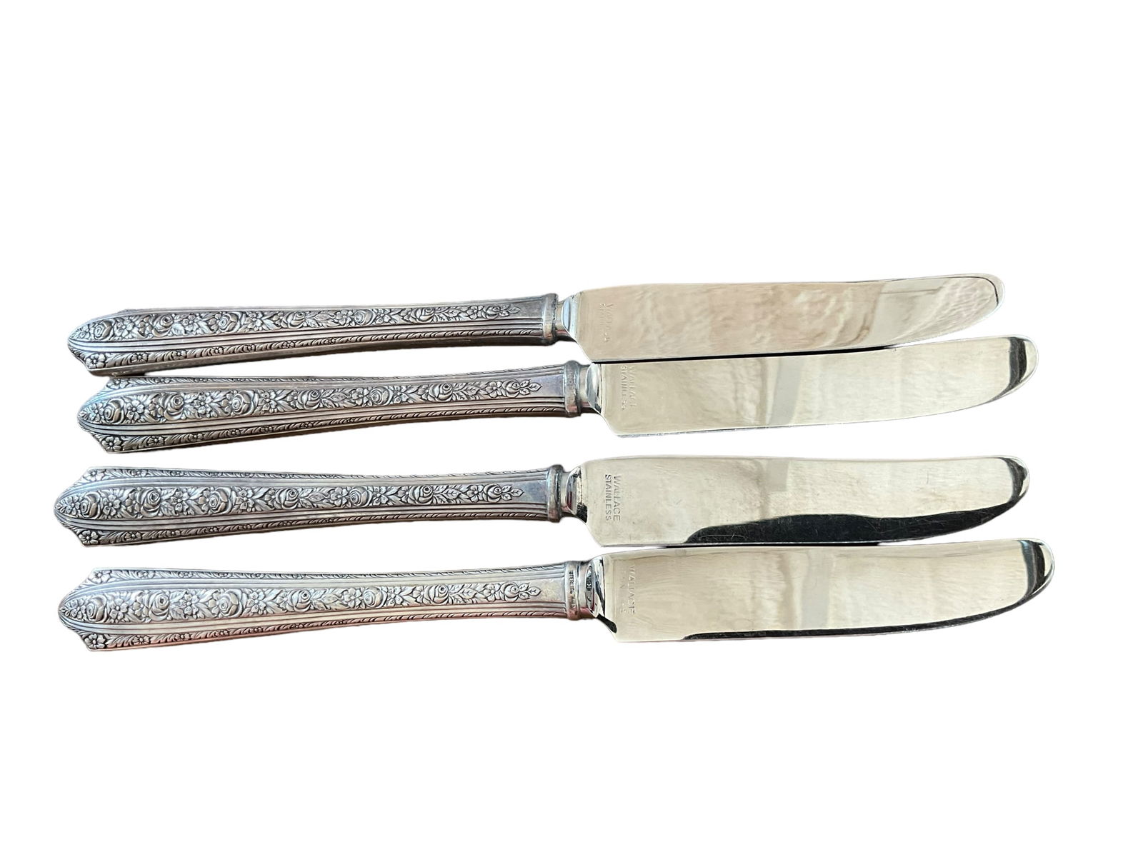 Lot Of 4 Normandie by Wallace Sterling Silver Grille Knifes 8 1/2 (1 of 1)