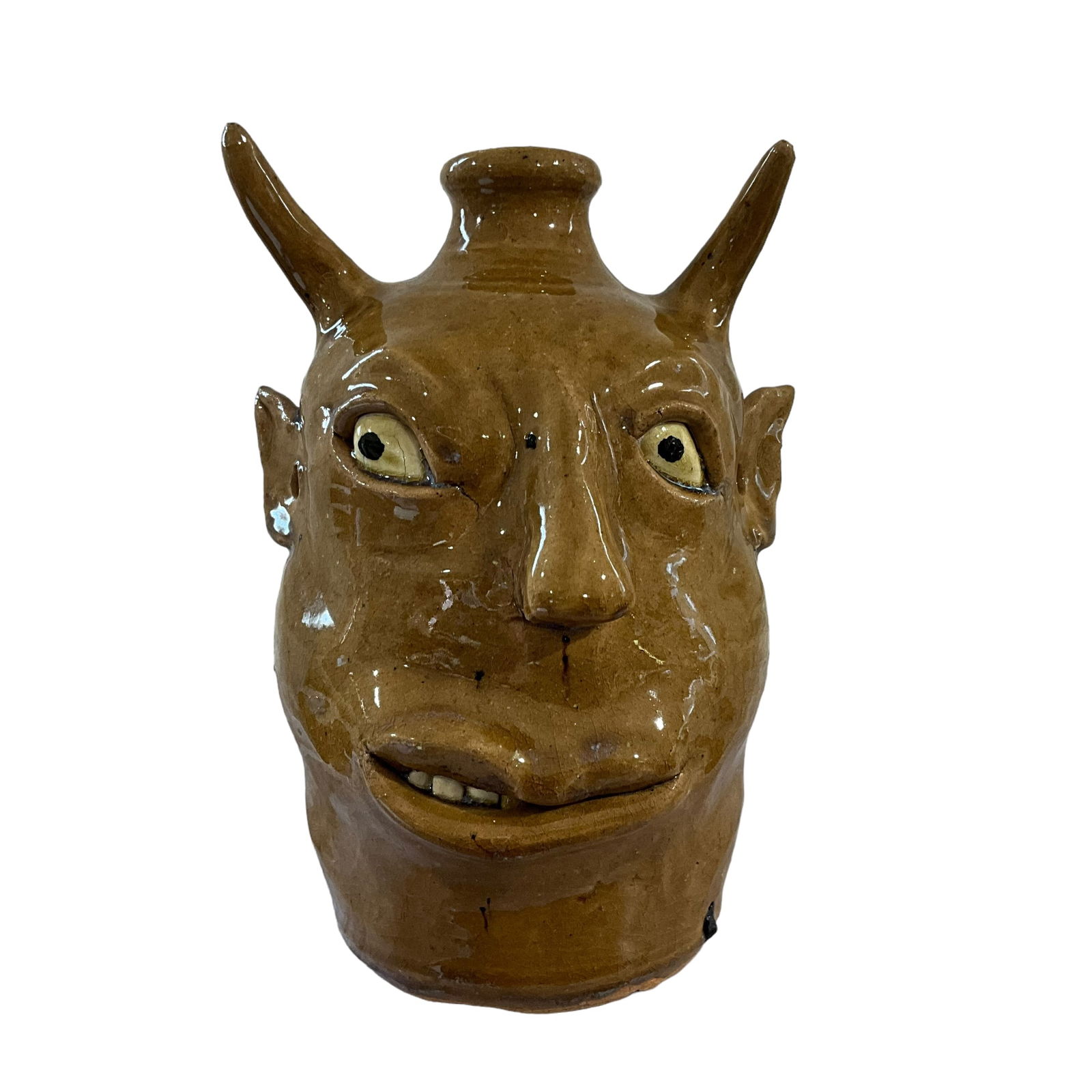 David Meaders Devil Face Jug / Inscribed On Back (1 of 5)