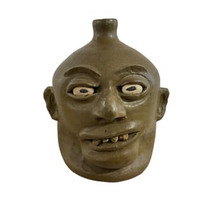 Lanier Meaders Matte Glaze Rock Tooth Face Jug Early 70’s