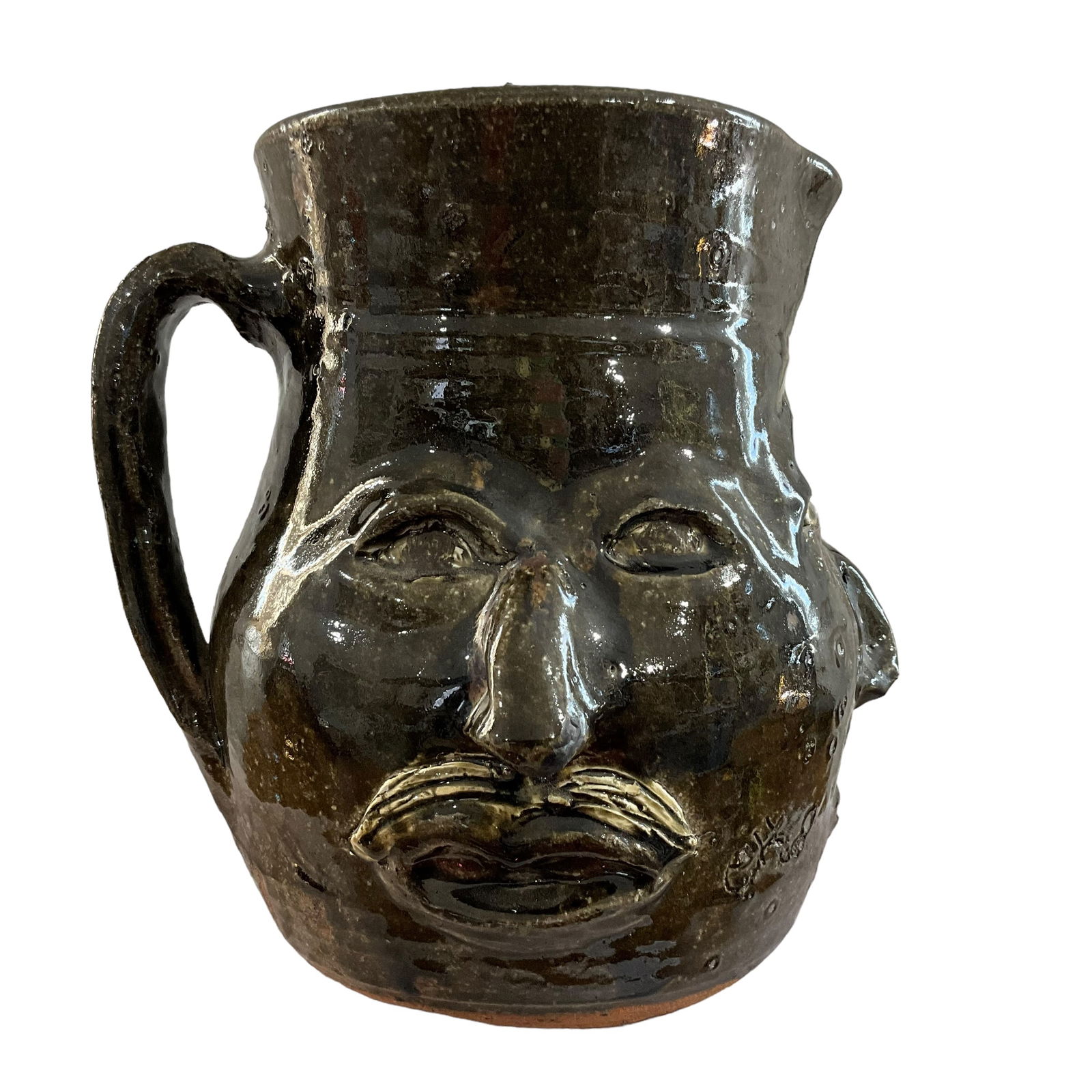 Josh Hudspeth 3 Face Jug Pottery Pitcher (1 of 6)