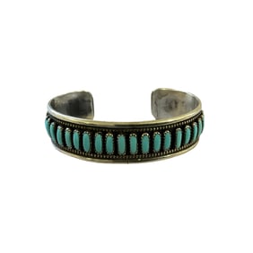 Oval Turquoise & Sterling Silver Cuff Bracelet