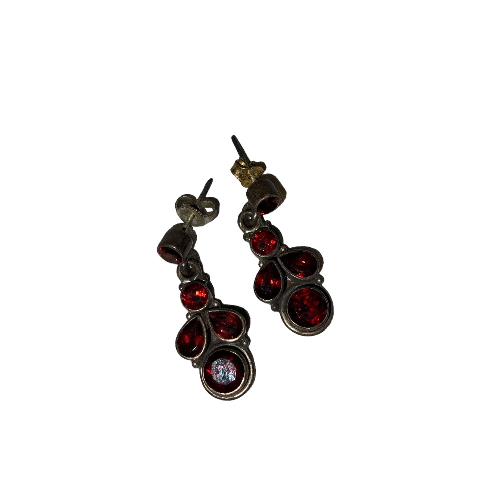 Sterling Silver Ruby Red Earrings (1 of 2)