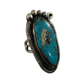 Large Sterling Silver Native American Turquoise Ring