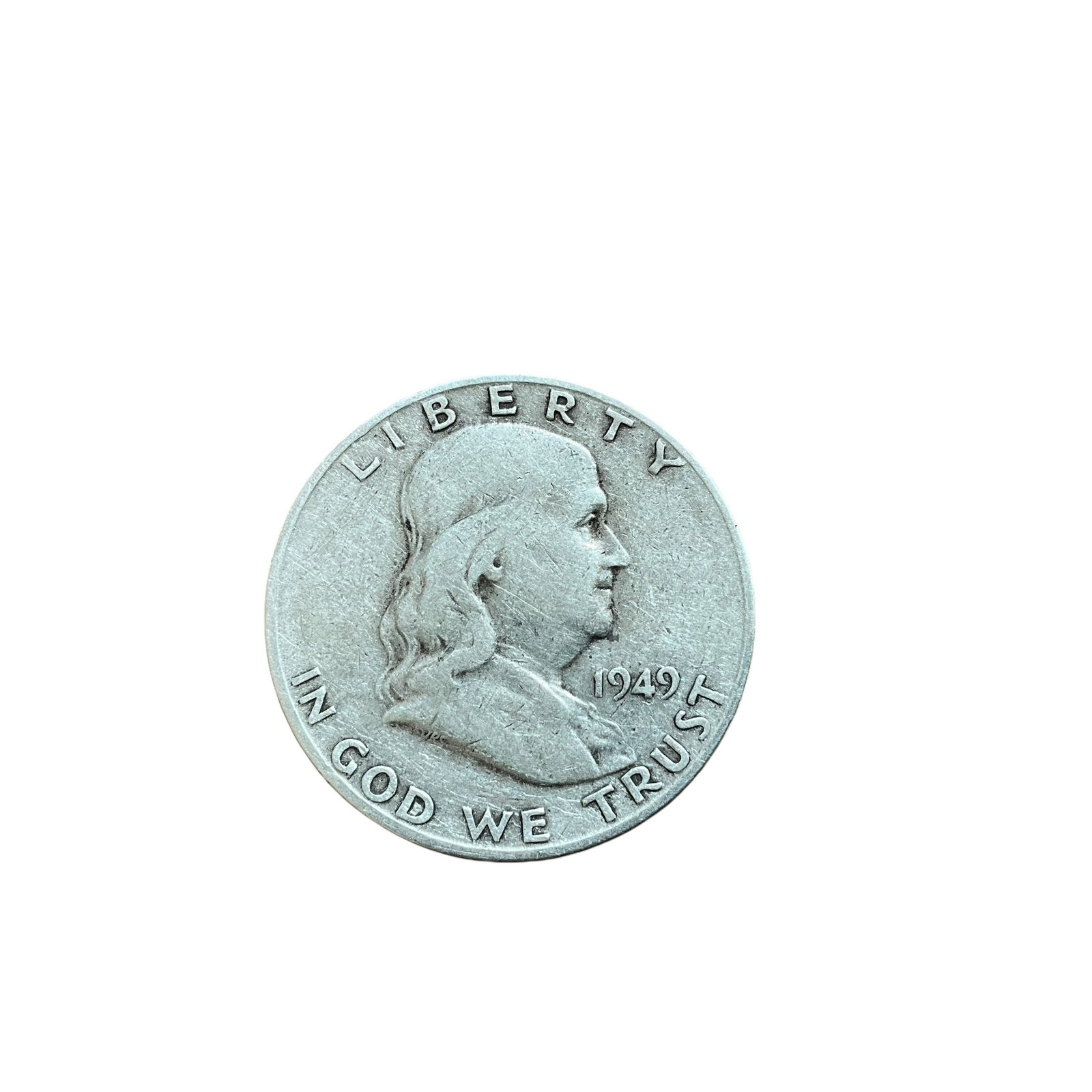 USA 1949-S Franklin Half Dollar: Very Good condition.