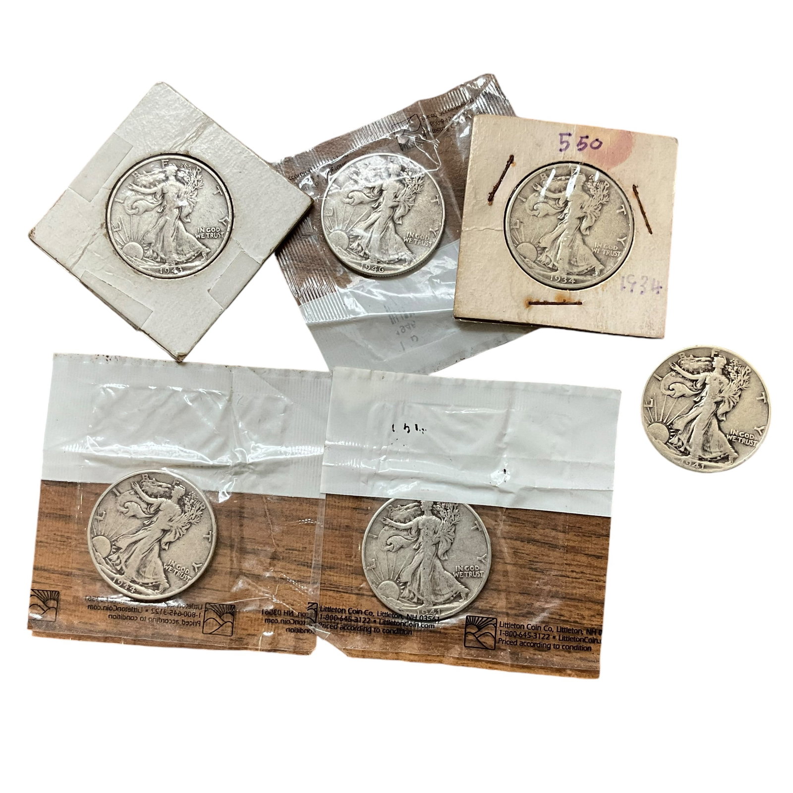 Lot Of 6 Walking Liberty Half Dollars 1930’s 40’s (1 of 2)