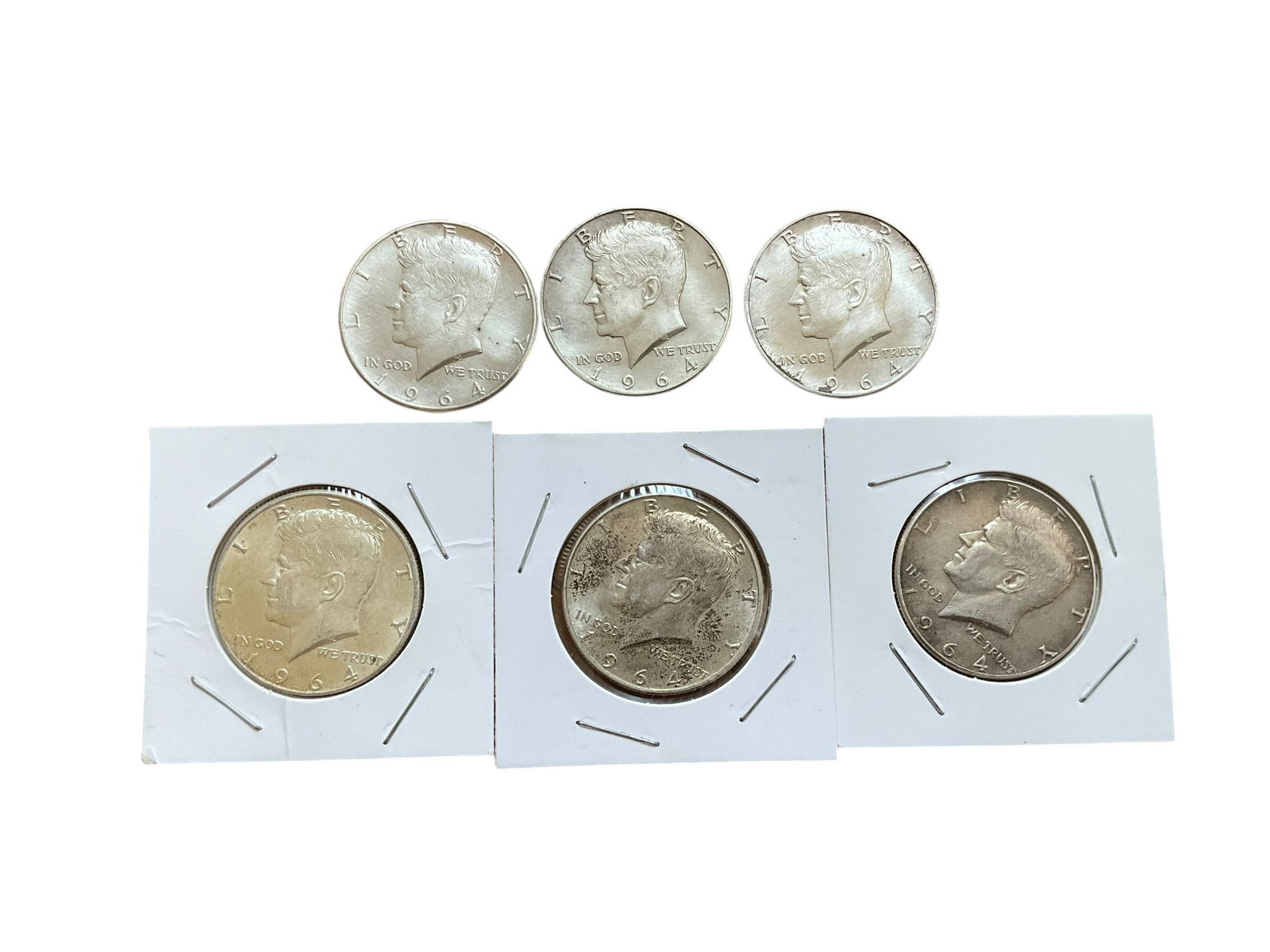 Lot Of 6 Kennedy Half Dollars 1964 (1 of 2)