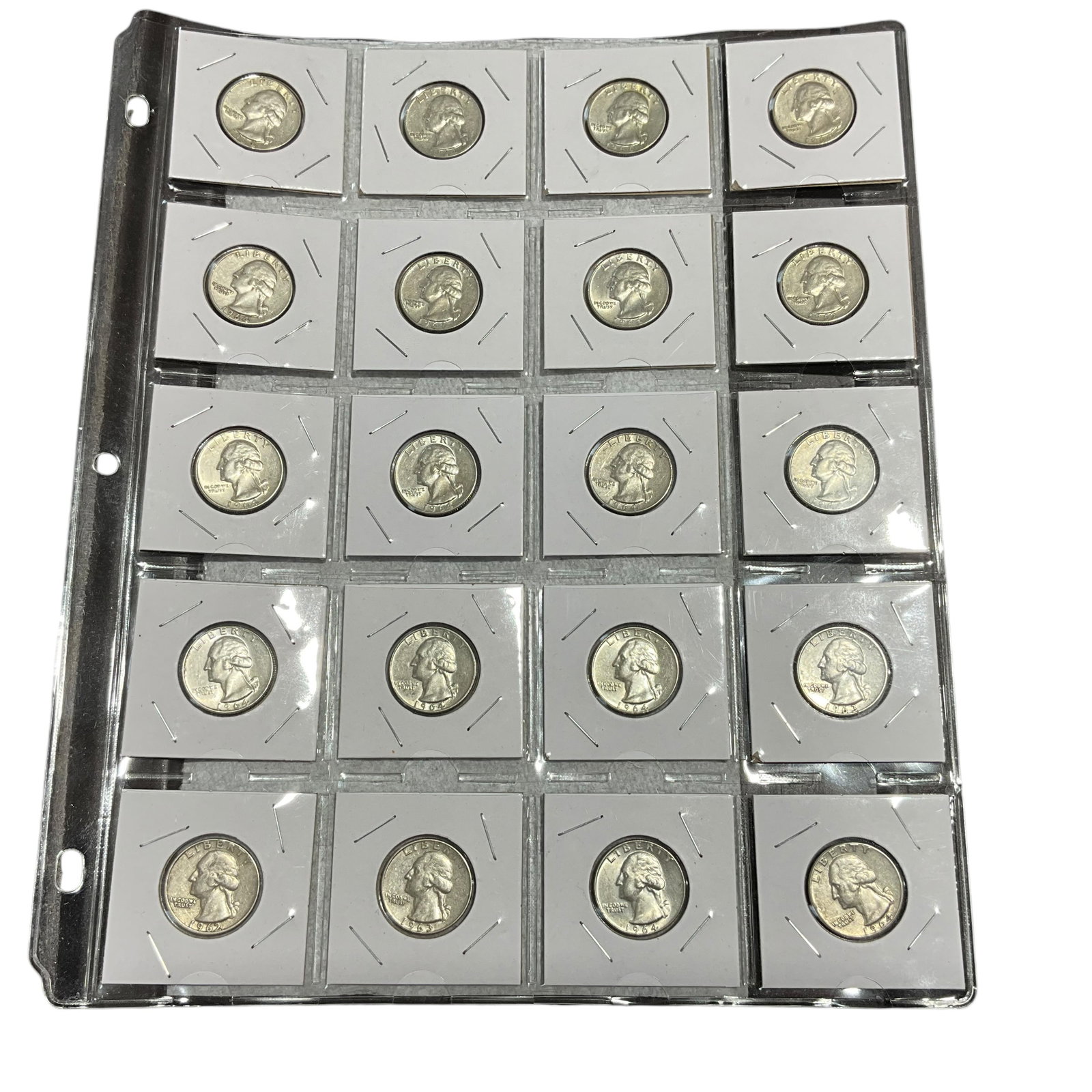 Lot Of 20 Silver Washington Quarters 1962-63-64 (1 of 2)