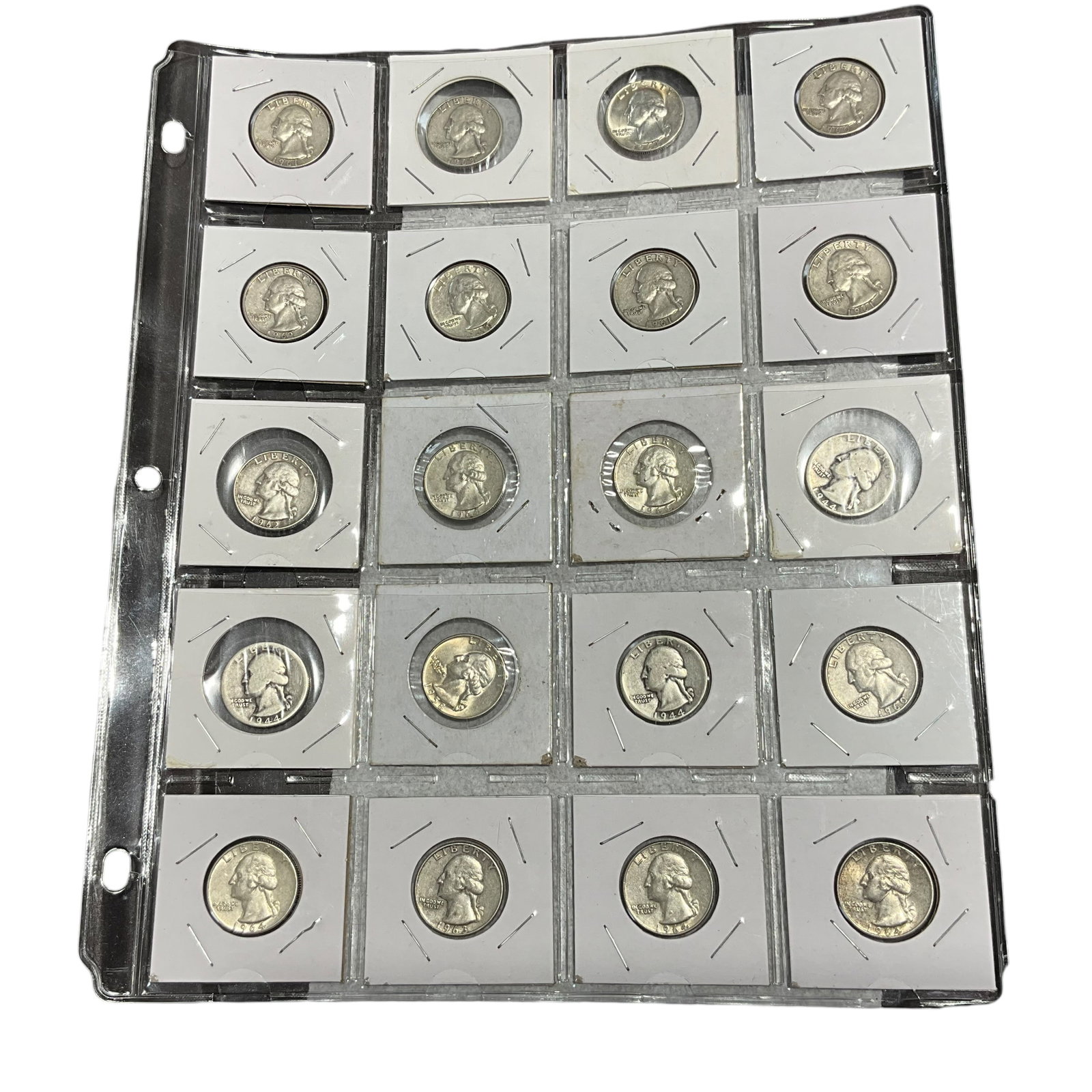 Lot Of 20 Silver Washington Quarters 1940’s 50’s 60’s (1 of 2)