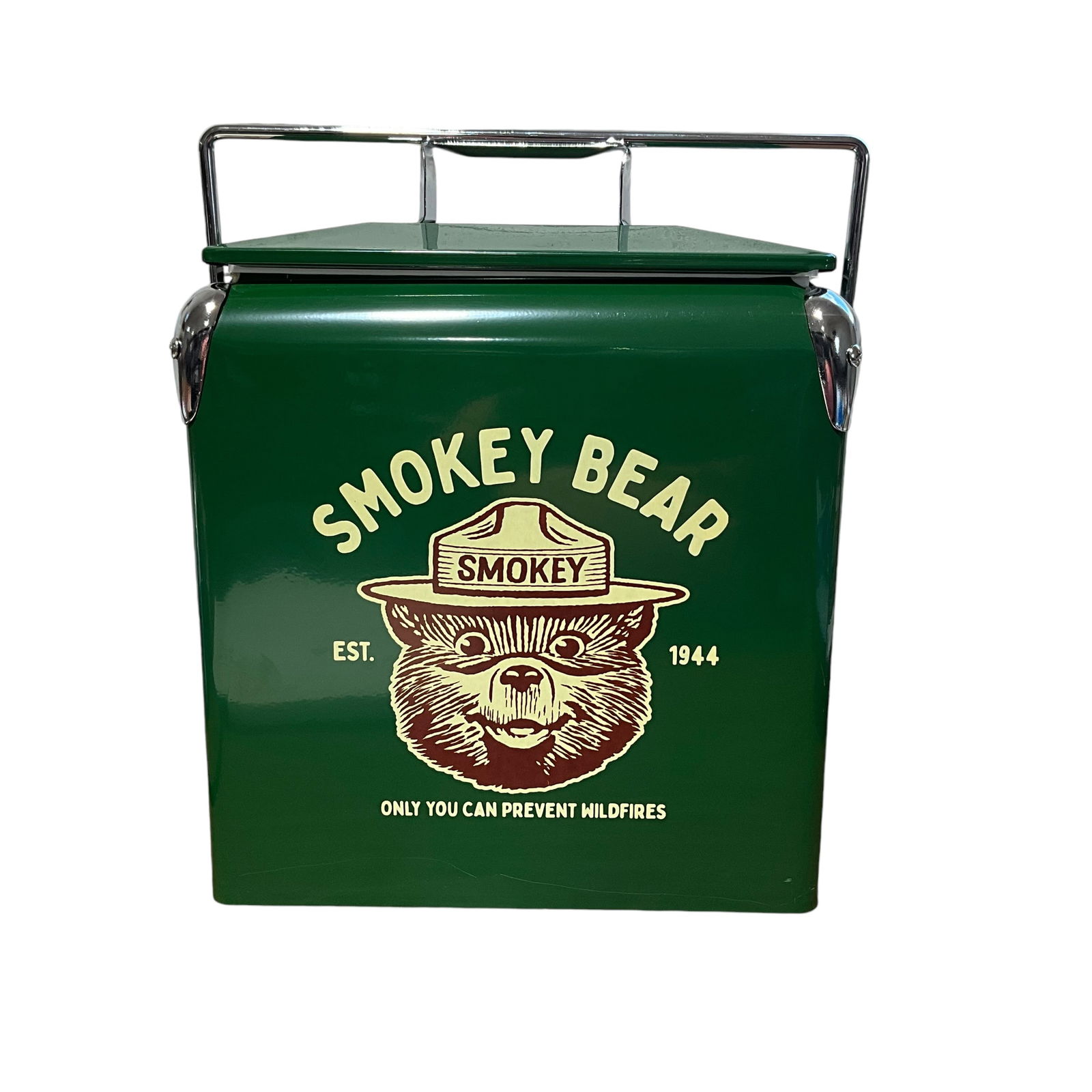 Smokey The Bear Metal Beverage Cooler + Side Mount Opener (1 of 4)