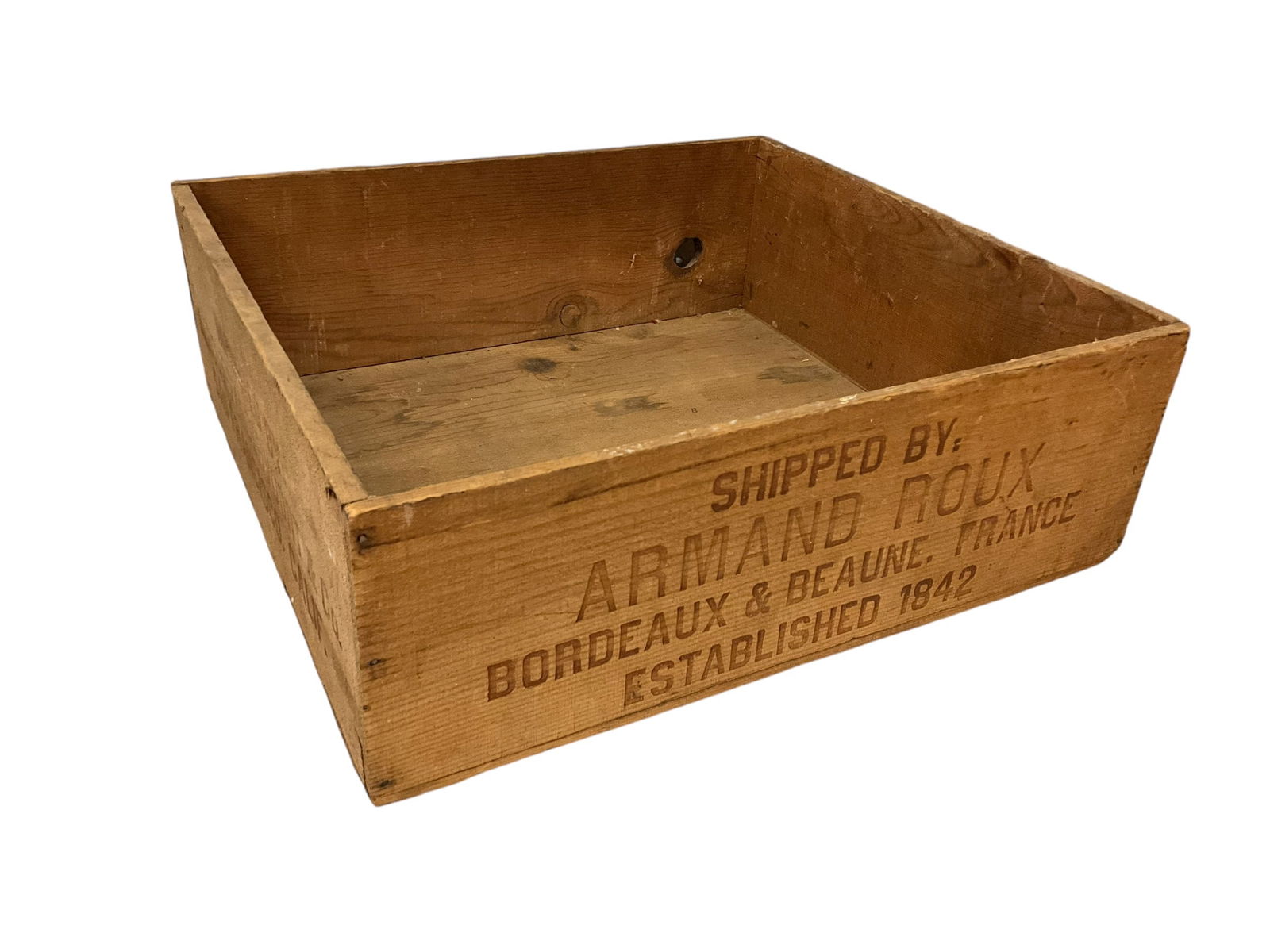 Armand Roux France Wooden Shipping Crate: Great condition. Measures 6" x 16" x 17.75".