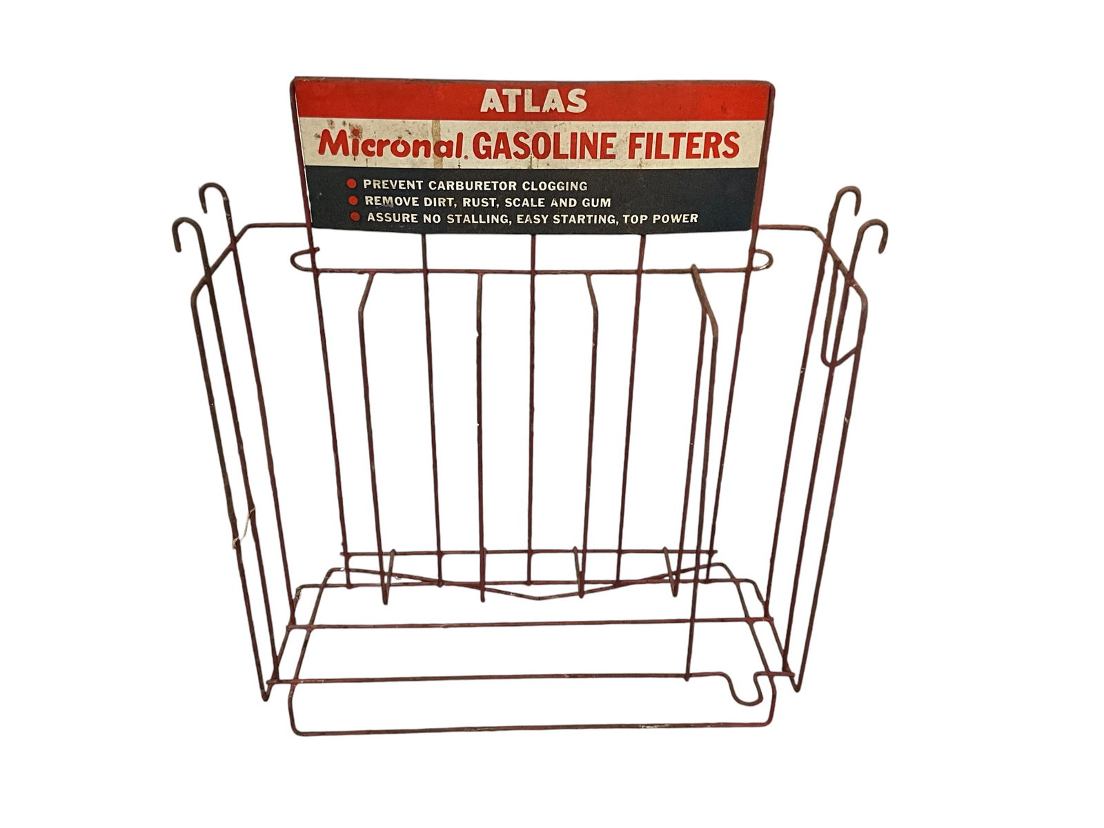 Vintage Atlas Gasoline Filters Metal Counter Top Display Rack (1 of 1)