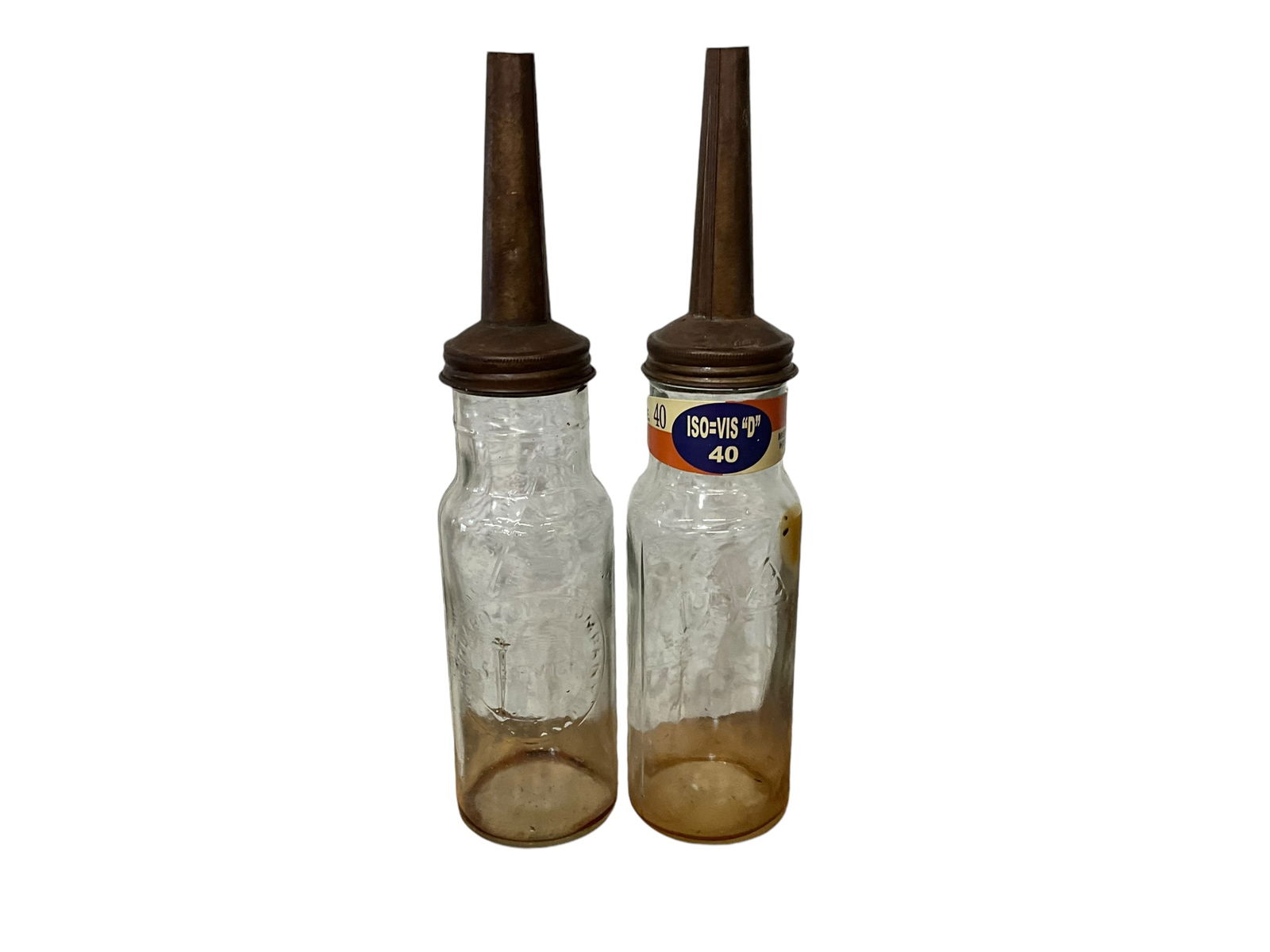 Pair Service Standard Oil Motor Oil Bottles With Spouts (1 of 3)