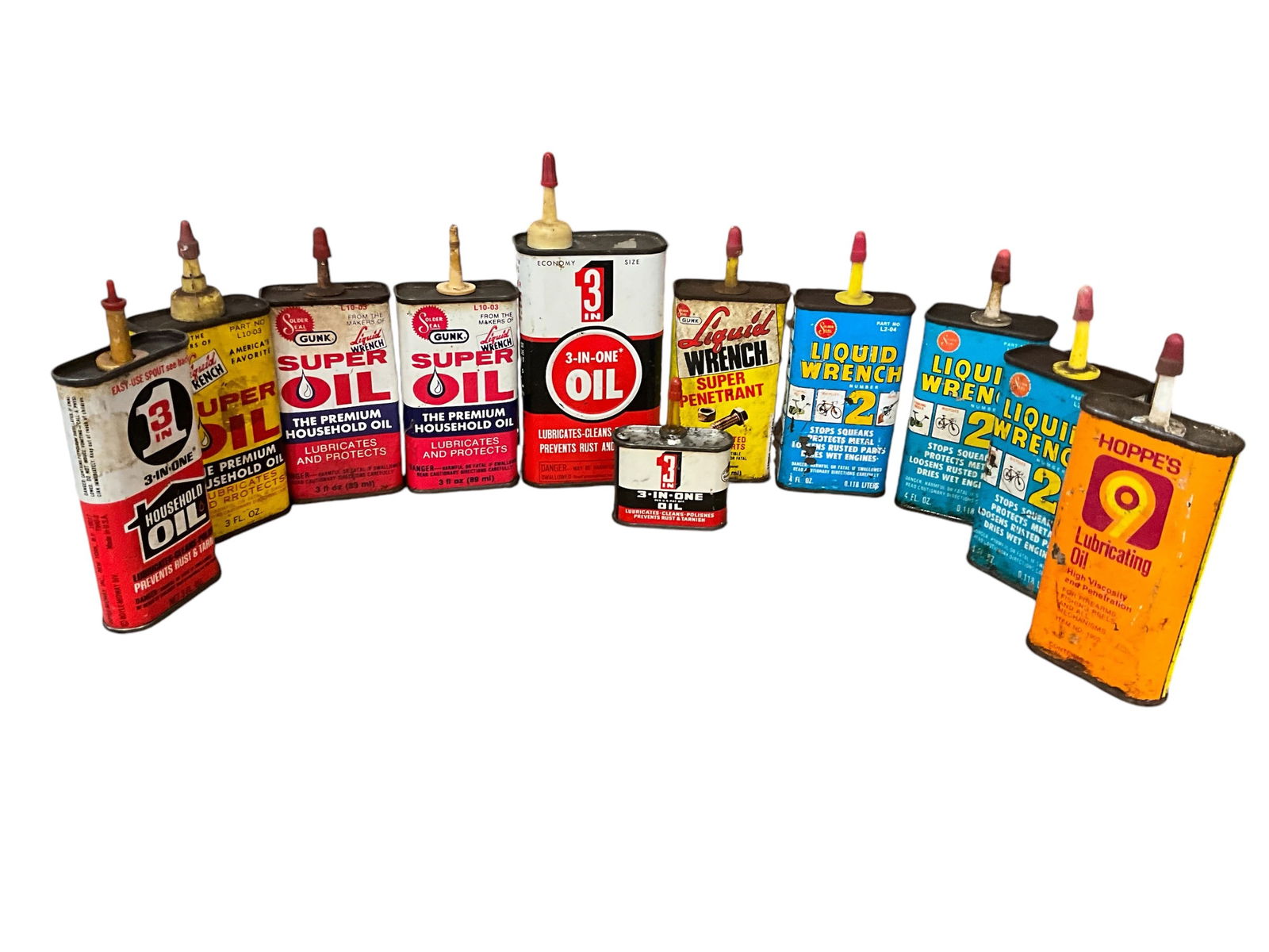 Lot Of 11 Vintage Oil Cans Gunk Misc +++ (1 of 1)