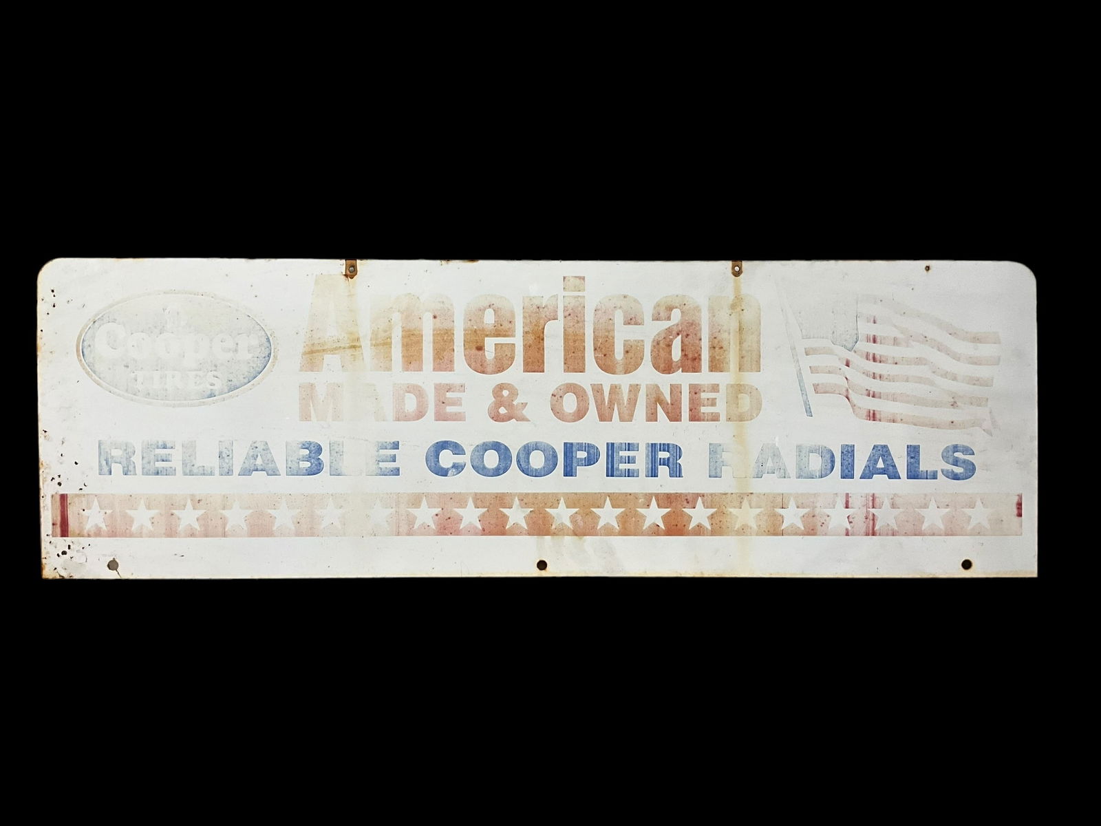 Vintage Metal Cooper Tires Double Sided Advertising Sign (1 of 2)