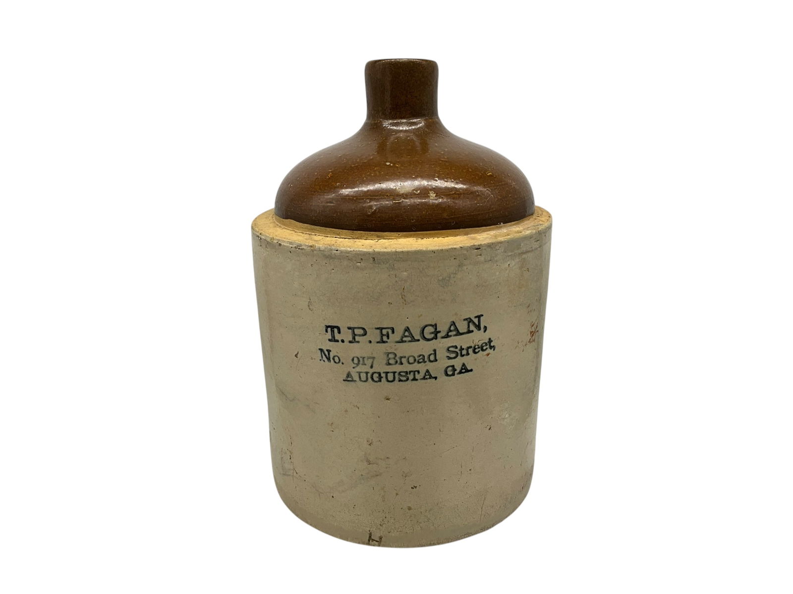 T.P. Fagan Augusta, GA Stoneware Stacker Jug (1 of 3)