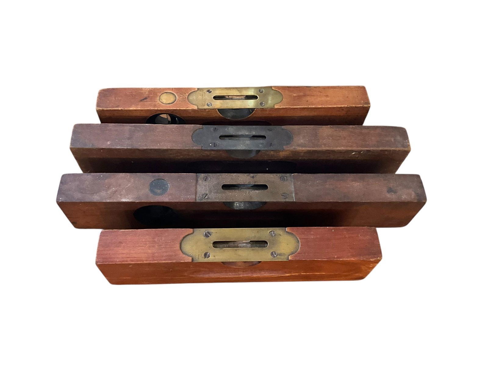 Lot Of 4 Vintage Stanley Wood Levels (1 of 4)