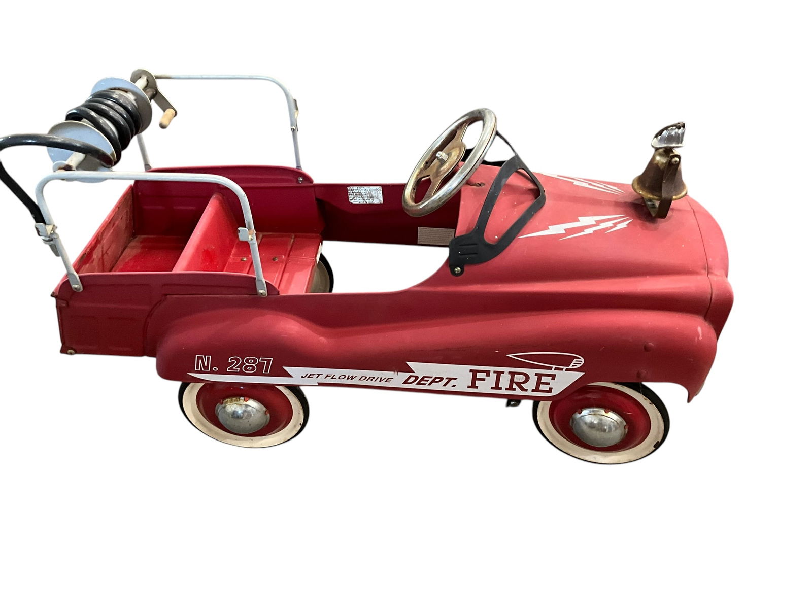 Burns Novelty Metal Firetruck Pedal Car (1 of 4)