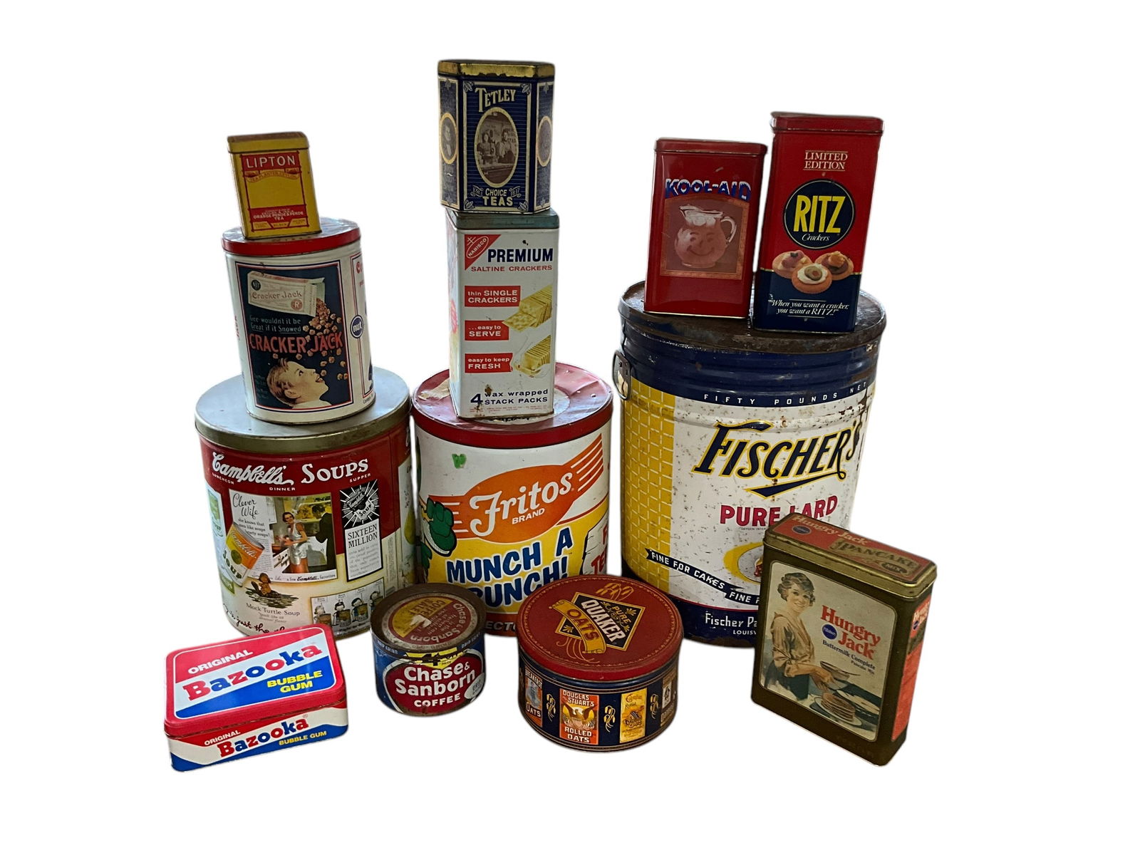 Lot Of 13 Misc Advertising Tins Large & Small (1 of 1)