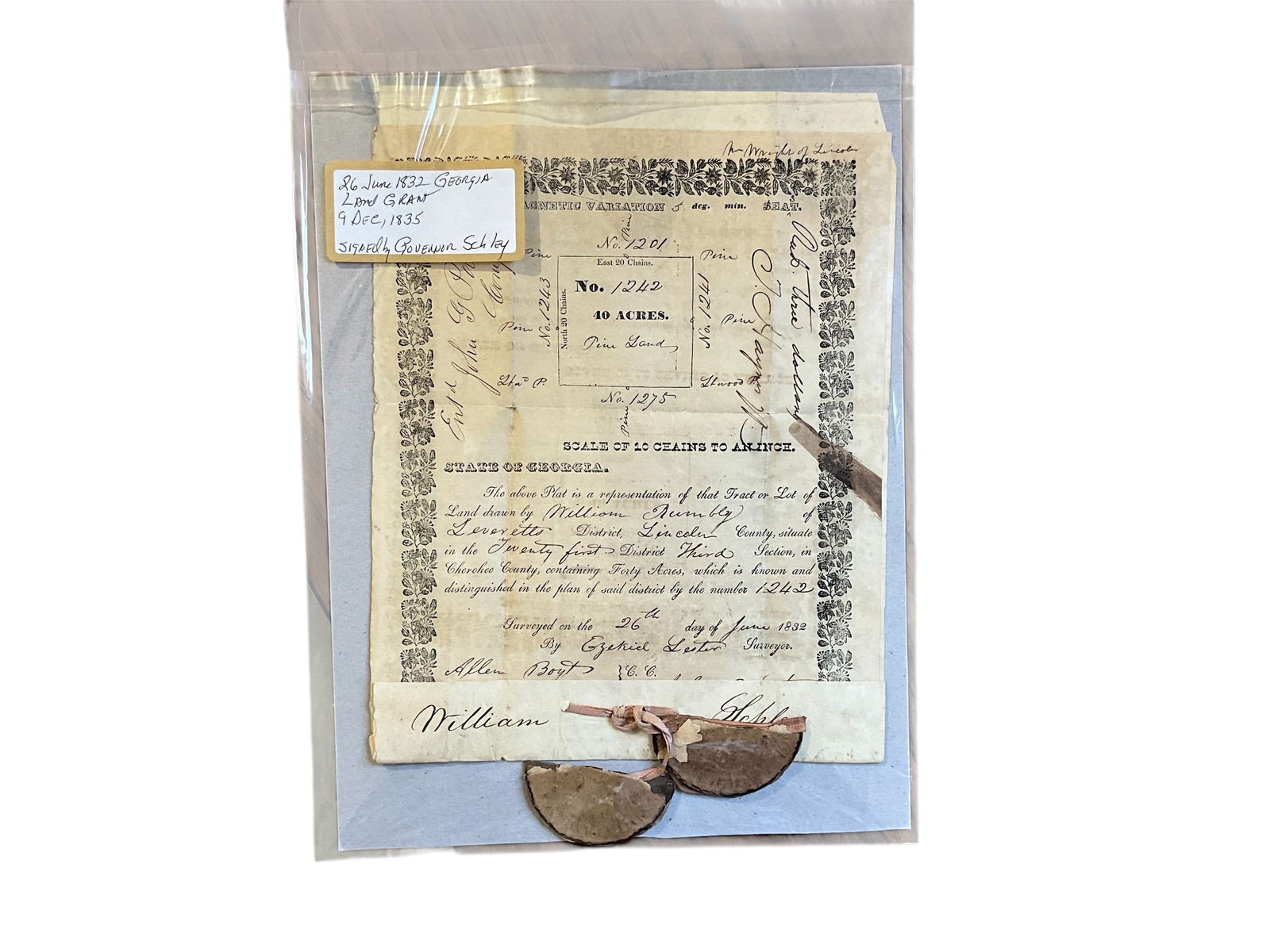 Antique Ephemera ~ 1832 Georgia Land Grant (1 of 1)