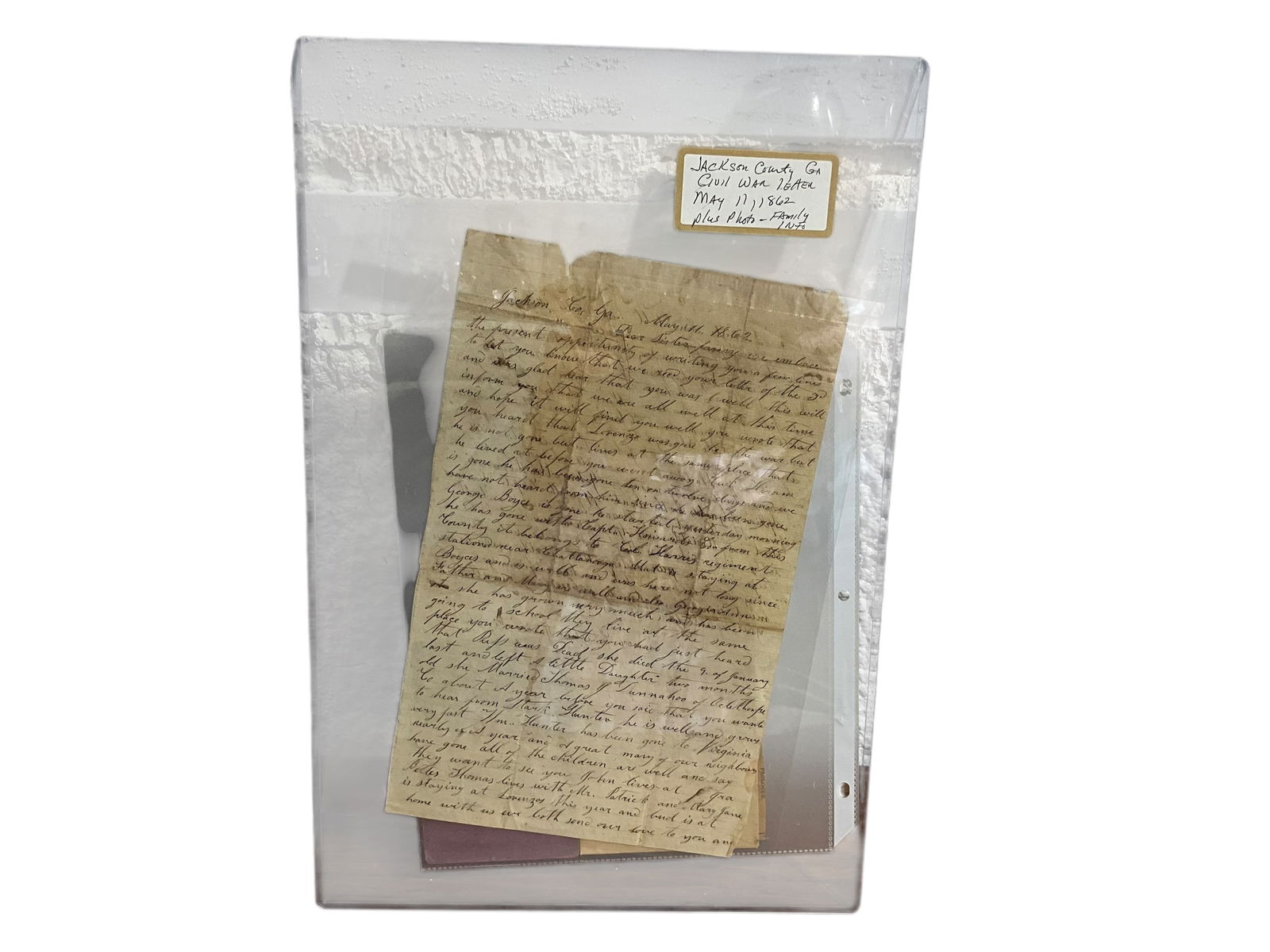 Antique Ephemera ~ Civil War Letter with Photos & Family Info (1 of 3)