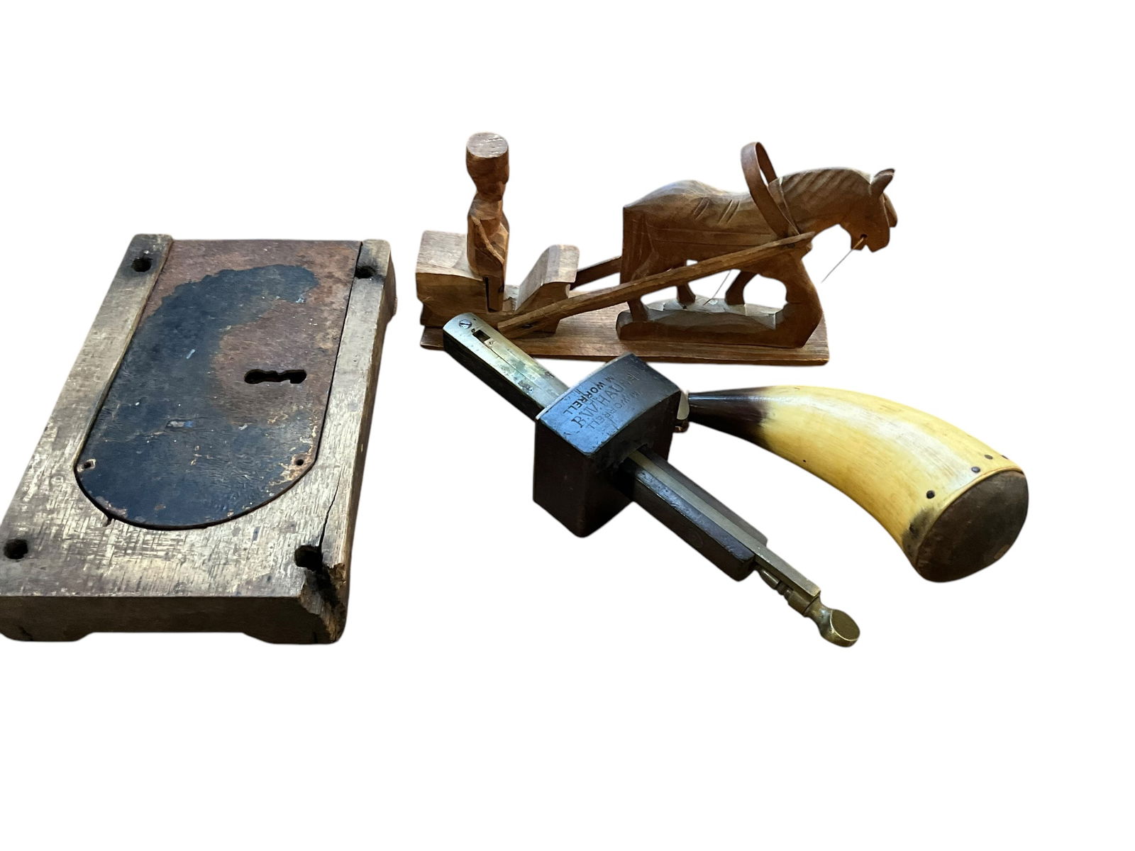 Early Americana Lot ~ Powder Horn, Mortise Gauge & More! (1 of 4)