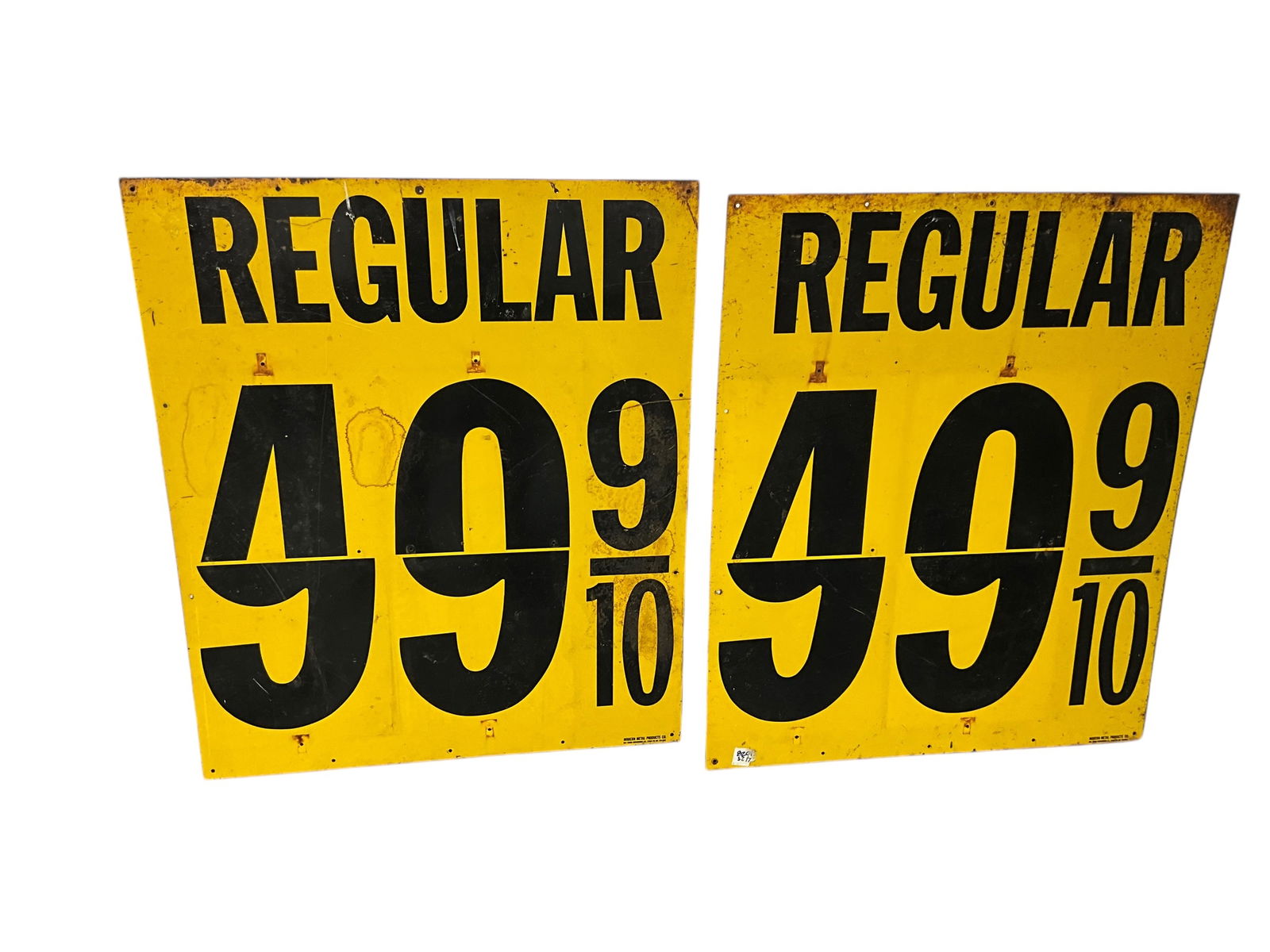 Two Vintage Metal Regular Gas Price Signs (1 of 3)