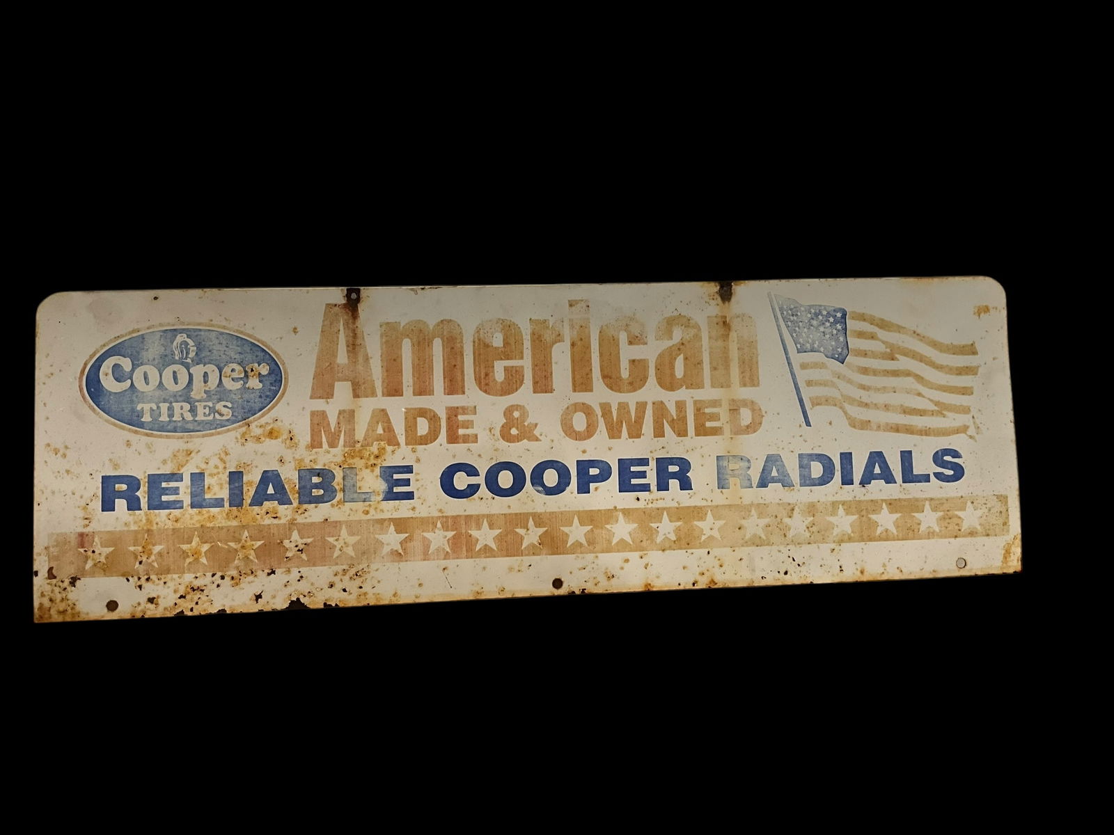 Vintage Double Sided COOPER TIRES Metal Sign (1 of 2)
