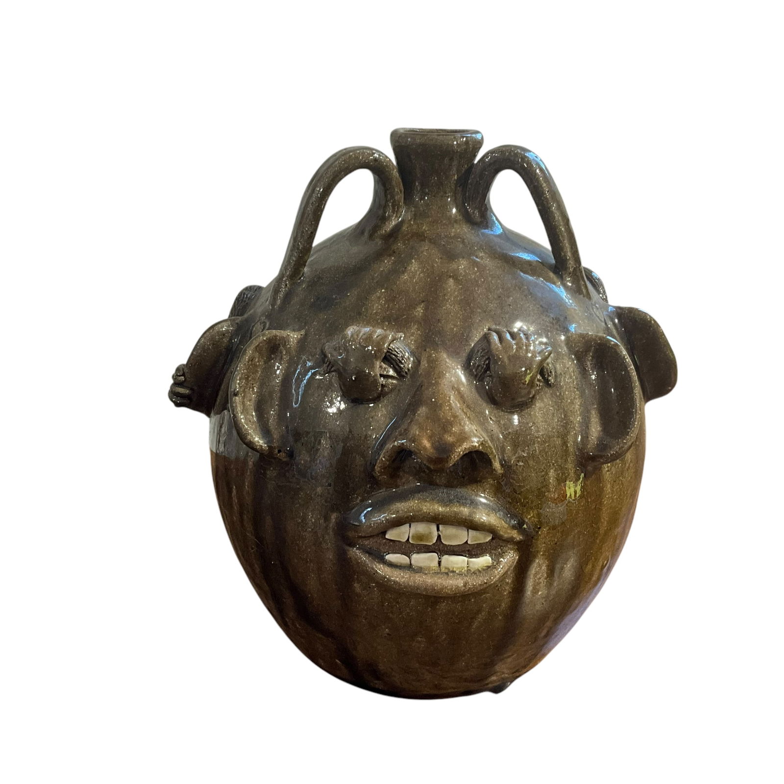 Joe Reinhardt Speak, See, Hear, Triple Face jug (1 of 4)