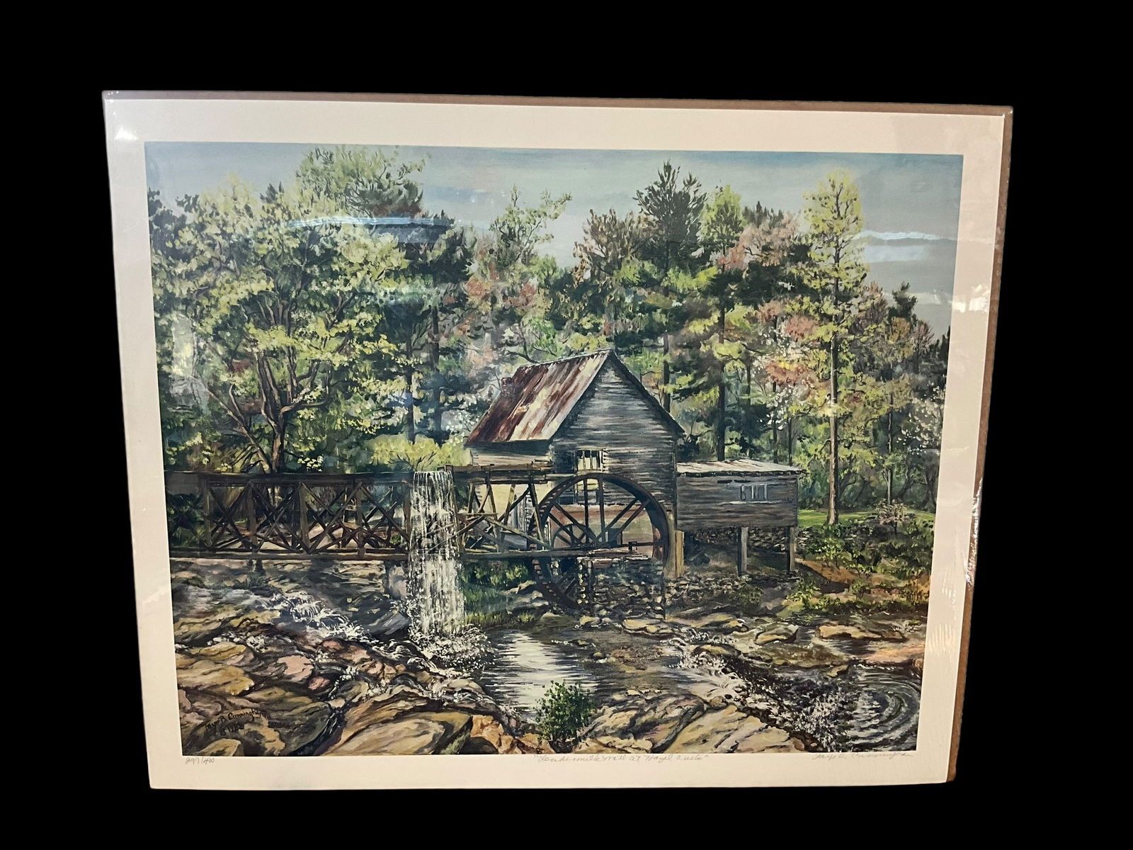 Faye B Cunningham LOUDERMILK MILL @ HAZEL CREEK Signed Print: Still sealed. 297/400. Measures 22 x 18 inches.