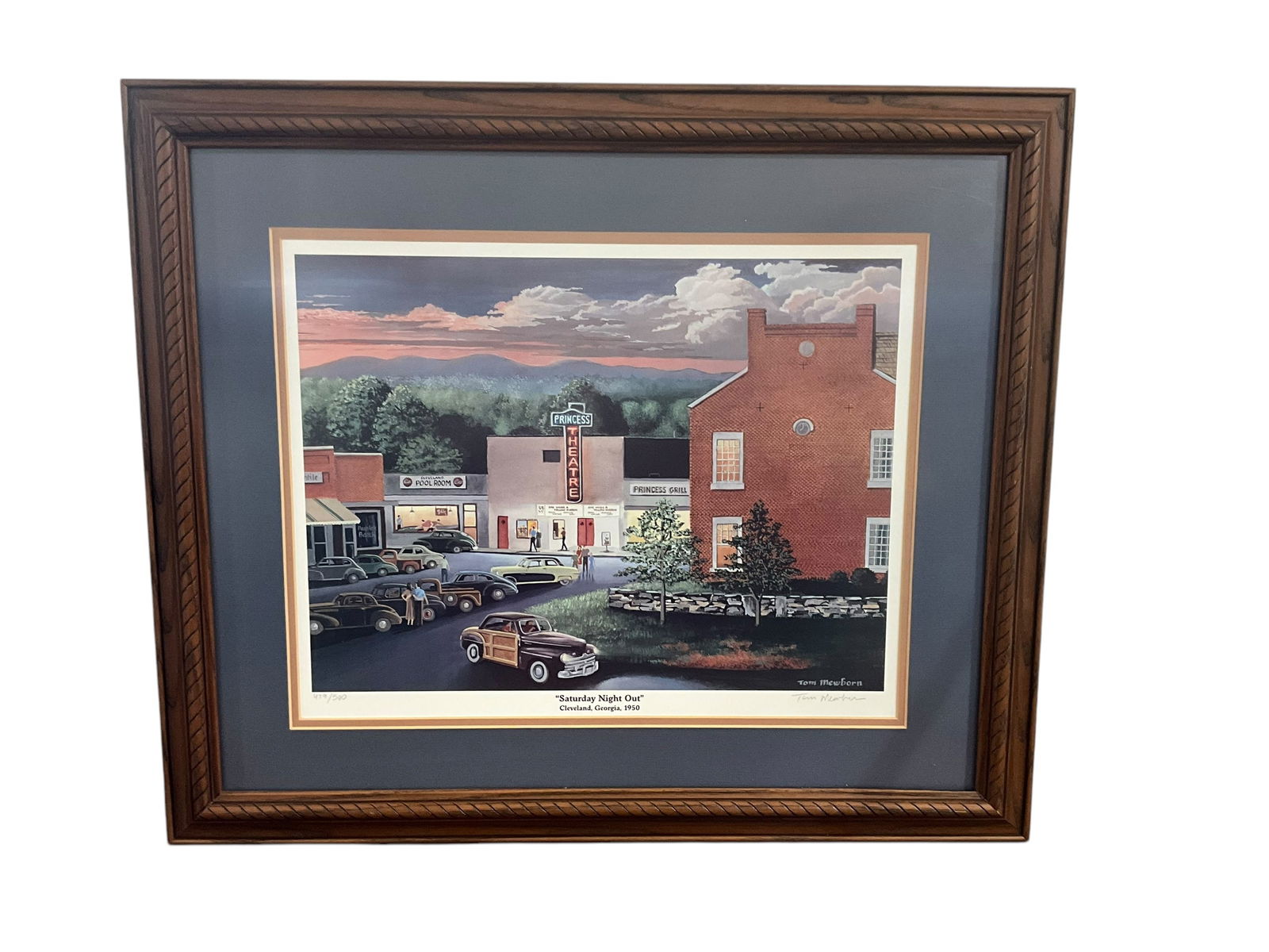 Tom Mewborn SATURDAY NIGHT OUT/CLEVELAND GA 1950 Signed Print (1 of 1)