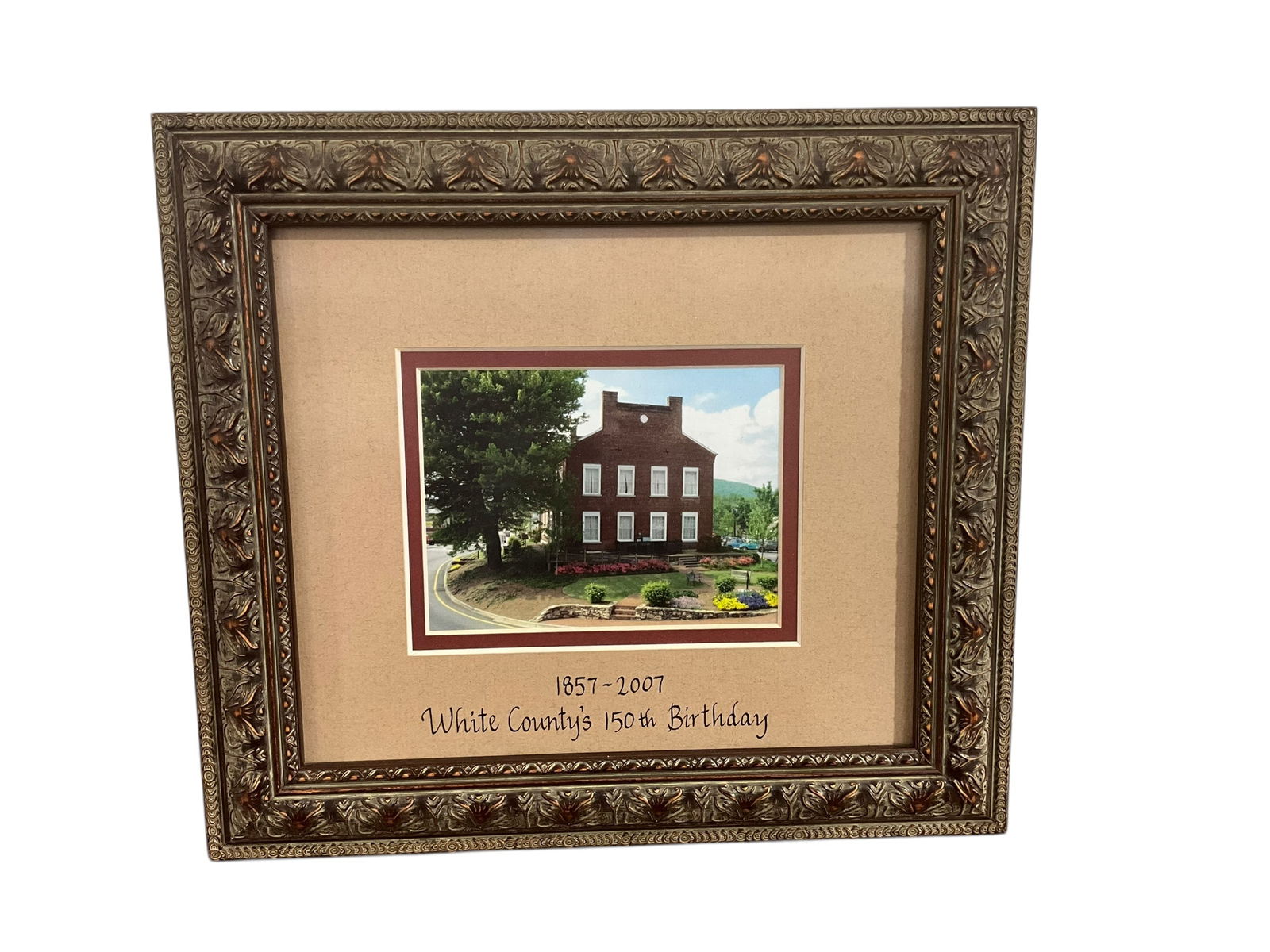 White County Ga Courthouse Matted & Framed / 150th Birthday (1 of 2)