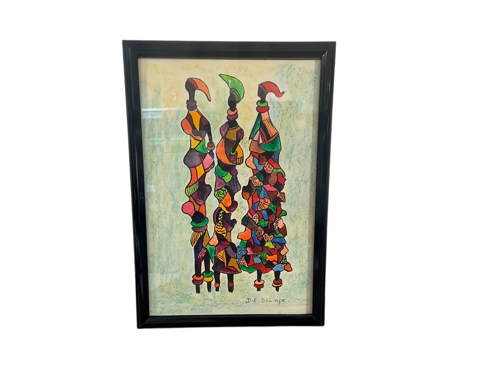 African Artwork By D.E. Sewape / Original Framed Artwork (1 of 1)