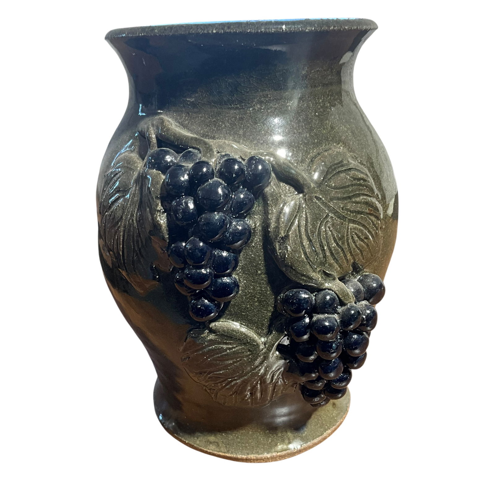 Large Anita Meaders Grape Decorated Pot (1 of 3)