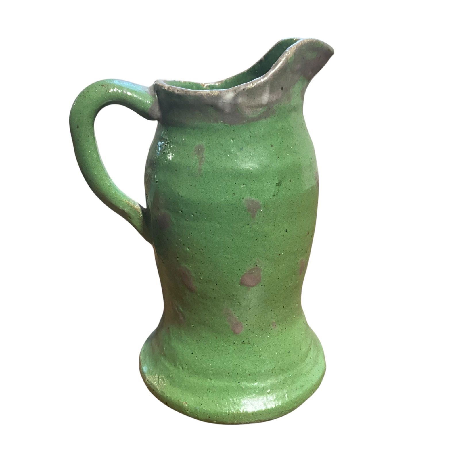 Cheever Meaders Signed CM Green Glaze Pitcher (1 of 5)