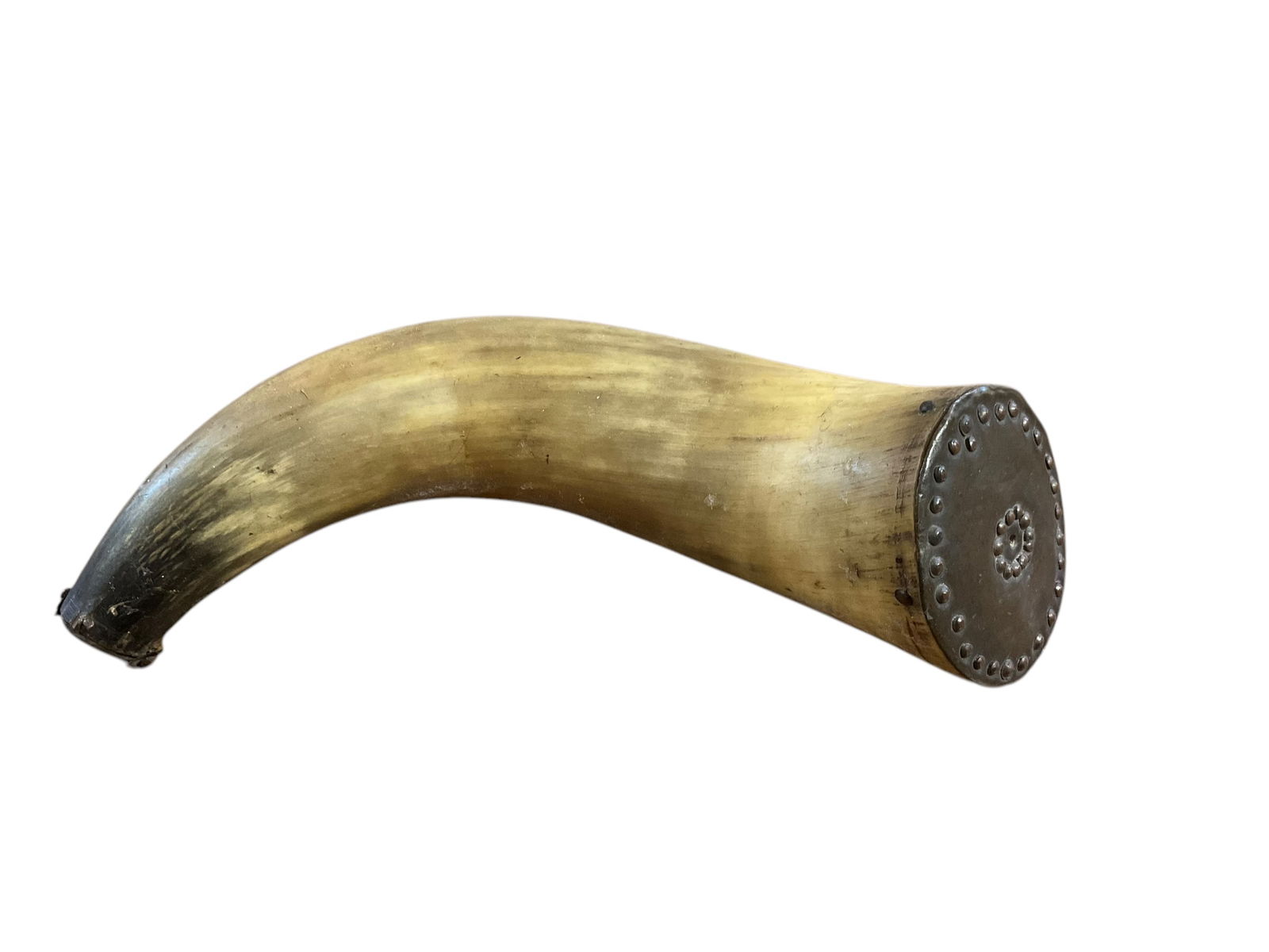 Vintage Powder Horn With Brass End Cap (1 of 4)