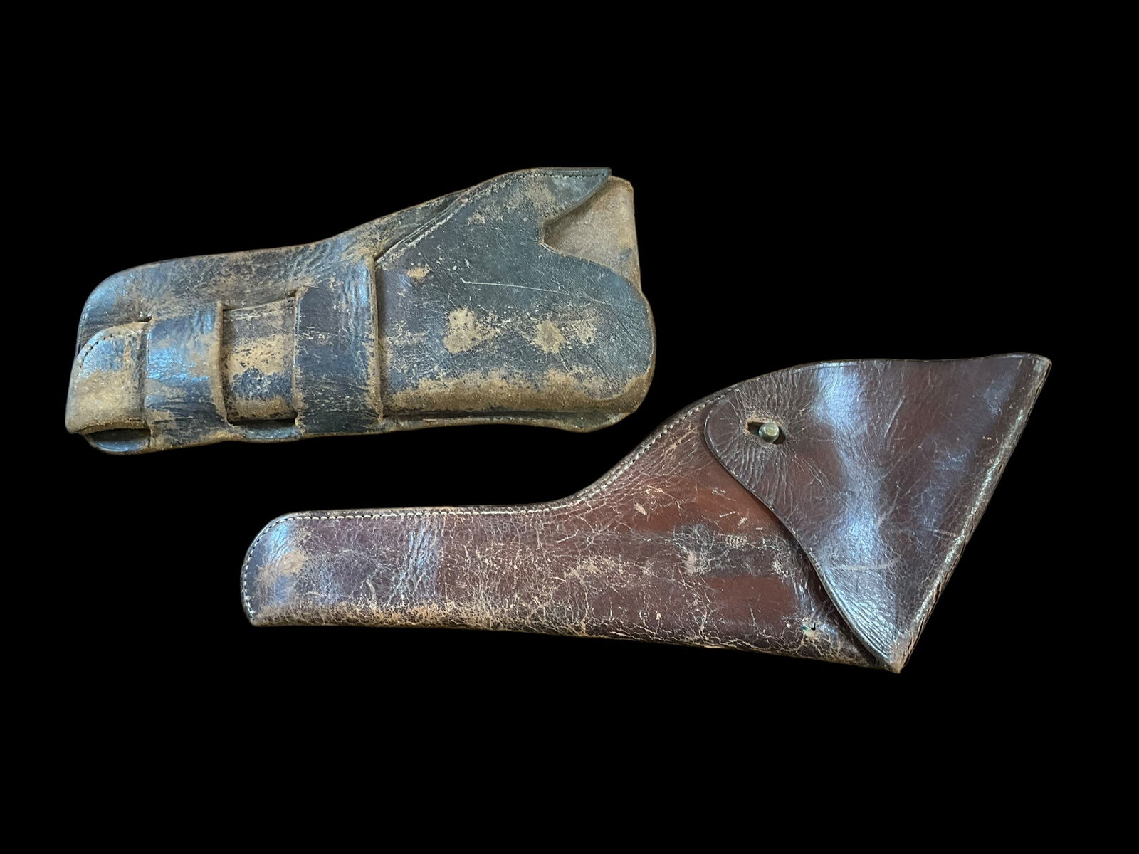 Pair Vintage Leather Holsters Wartime?? German?? (1 of 4)