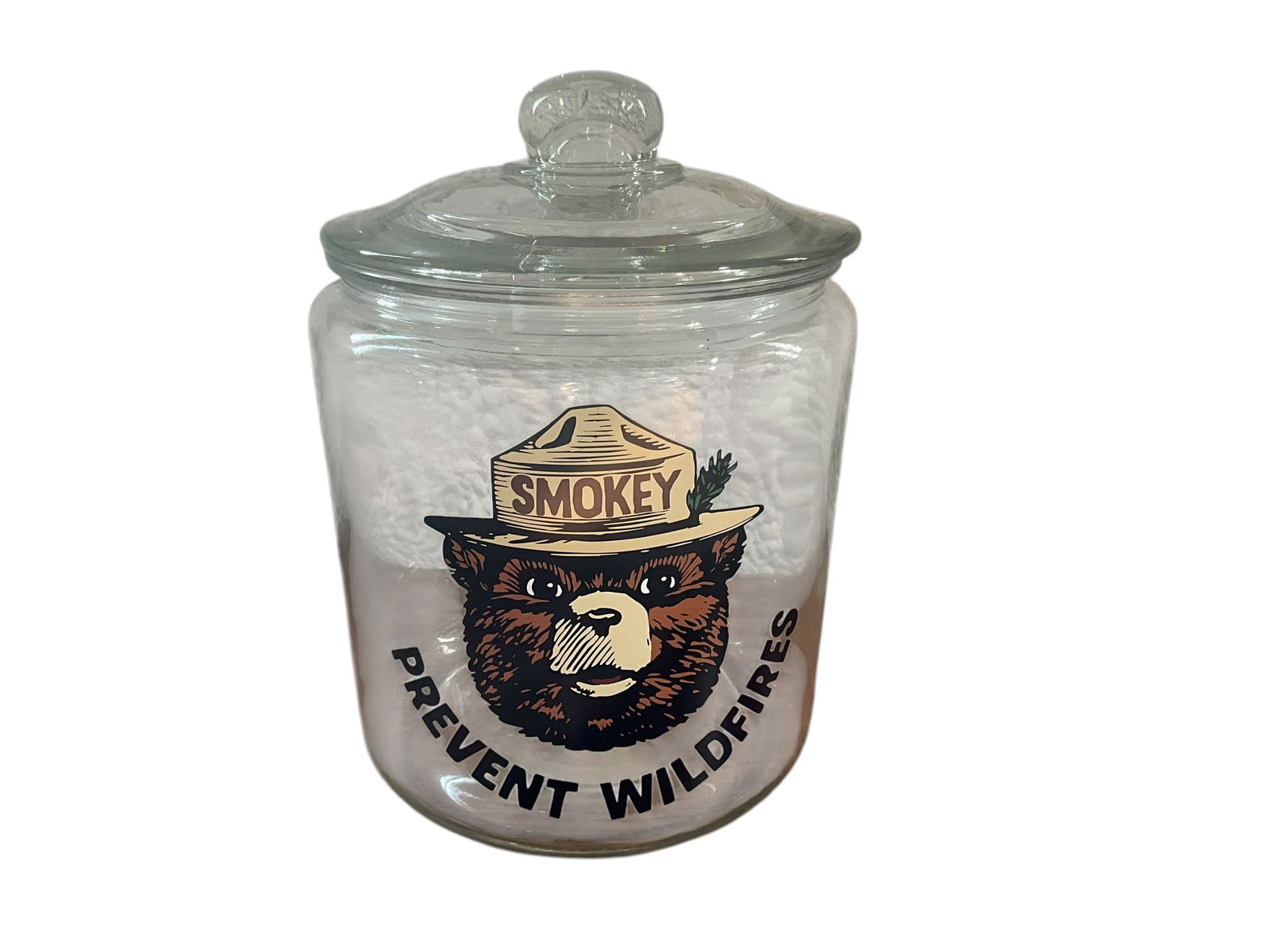 Smokey The Bear / Prevent Wildfires Glass Cookie Jar (1 of 1)