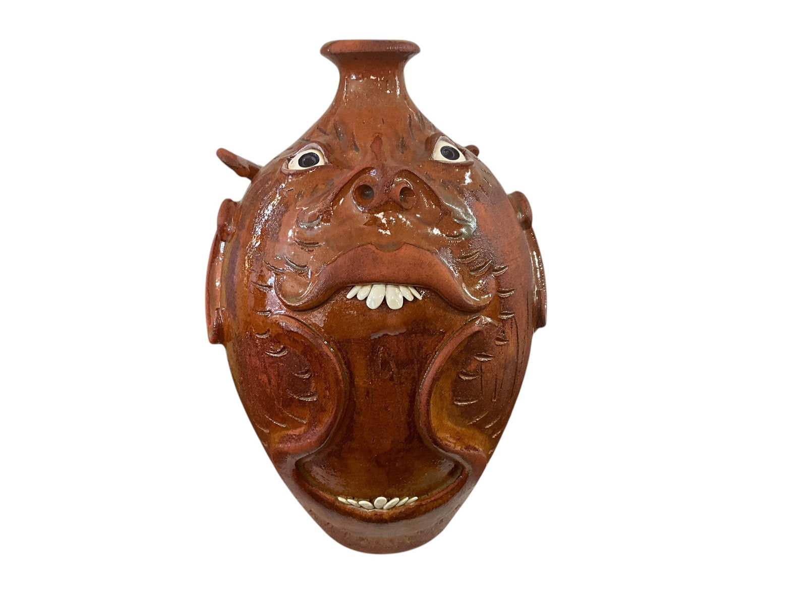 Roger Corn Awesome Experimental Runny Glaze Face Jug (1 of 5)