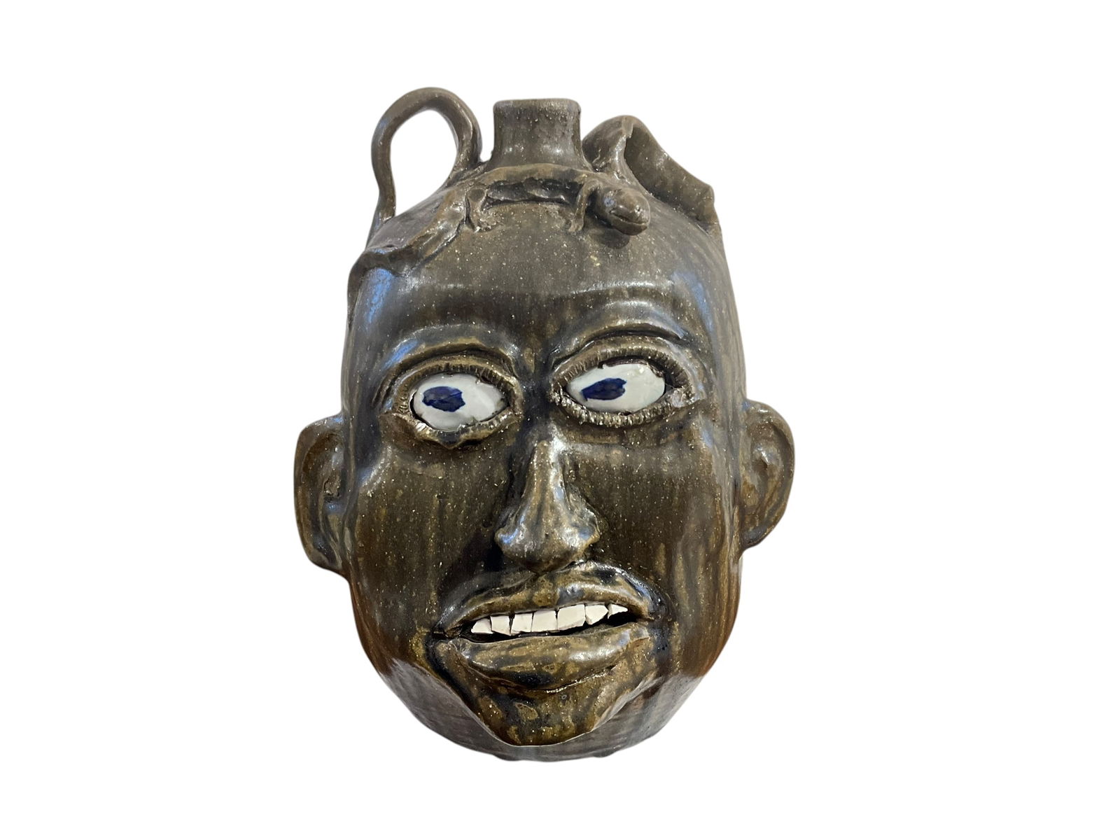 Large Chester Hewell Face Jug With Lizard 1996 (1 of 4)