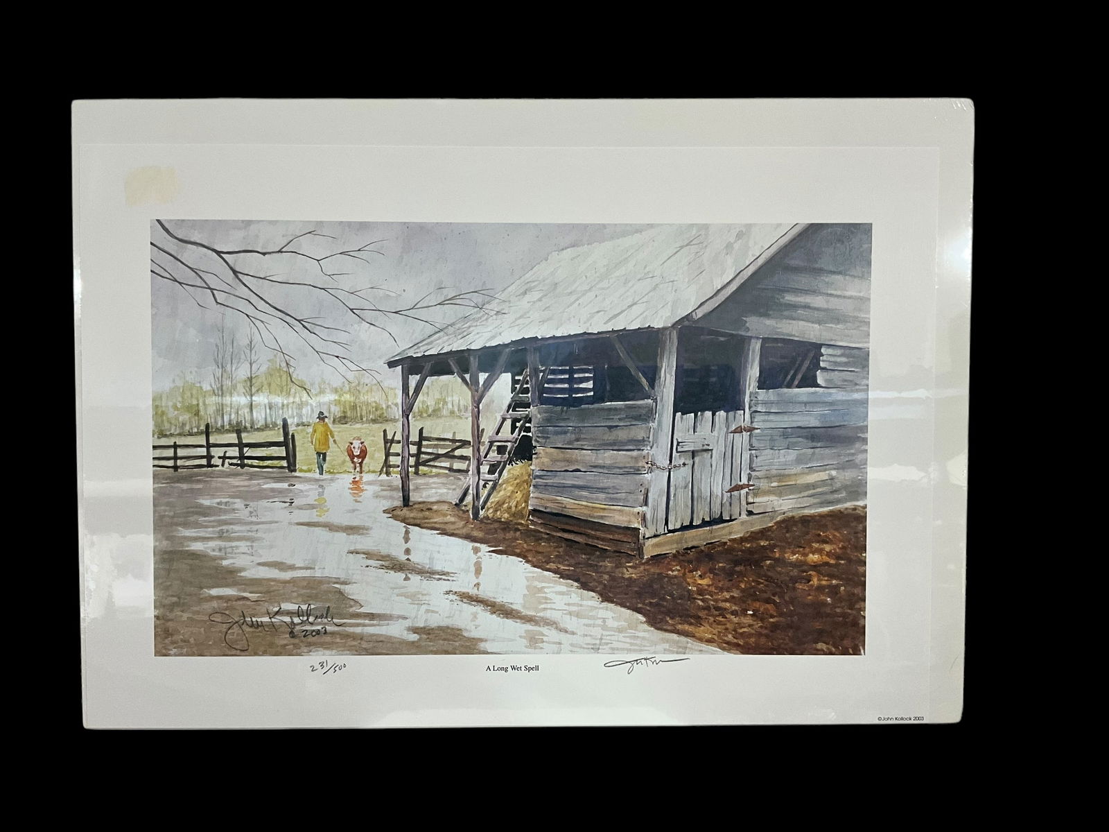 John Kollock Sealed Signed Print A LONG WET SPELL (1 of 2)
