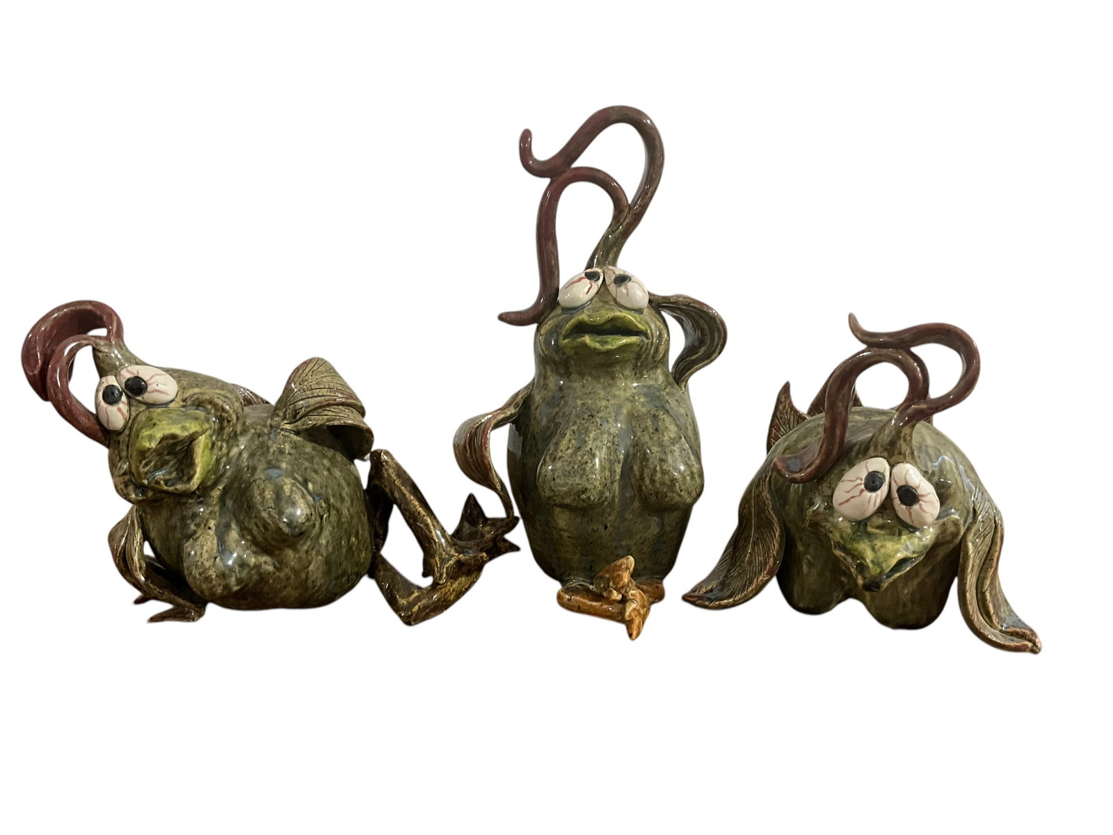 Awesome Lin Craven 3 Piece Folk Pottery Chick Set (1 of 9)