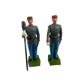 Pair Britains Confederate Toy Soldiers / Moveable Arms