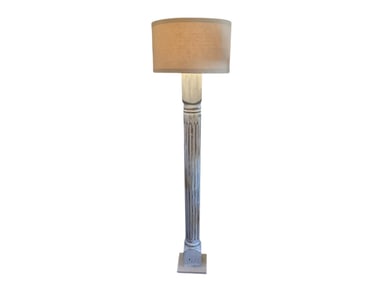 Repurposed Antique Column Lamp With Shade