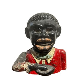 Original Cast Iron Little Joe Black Americana Mechanical Bank
