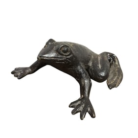 Vintage Bronze Frog Sculpture