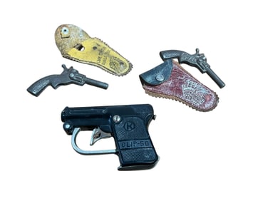 Three Vintage Cap Guns - Kilgore, Pluck, Cowboy