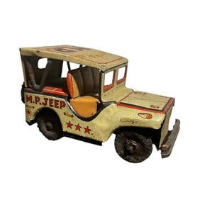 Vintage SSS Japan M.P. Tin Toy Jeep