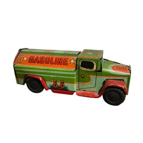 Vintage Tin Litho Gasoline Truck Hauler Japan