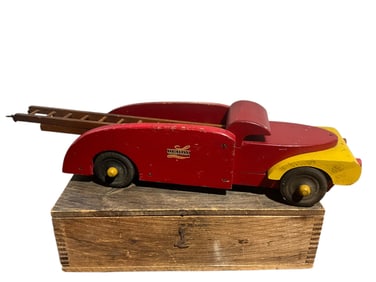 Original Buddy L Wood Toys Fire Truck with Ladder